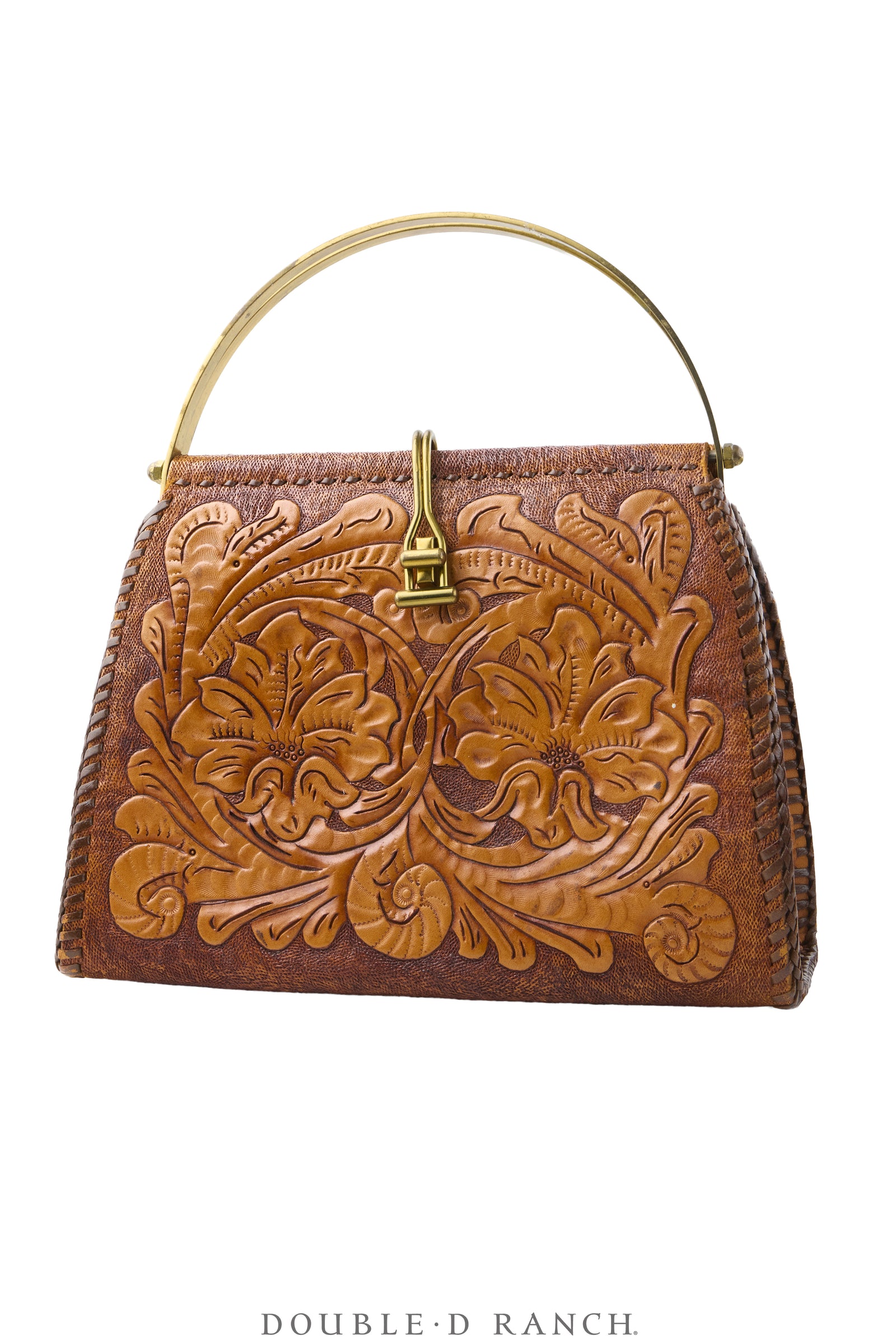 Bag, Handbag, Hand-tooled Leather, Vintage, 1501