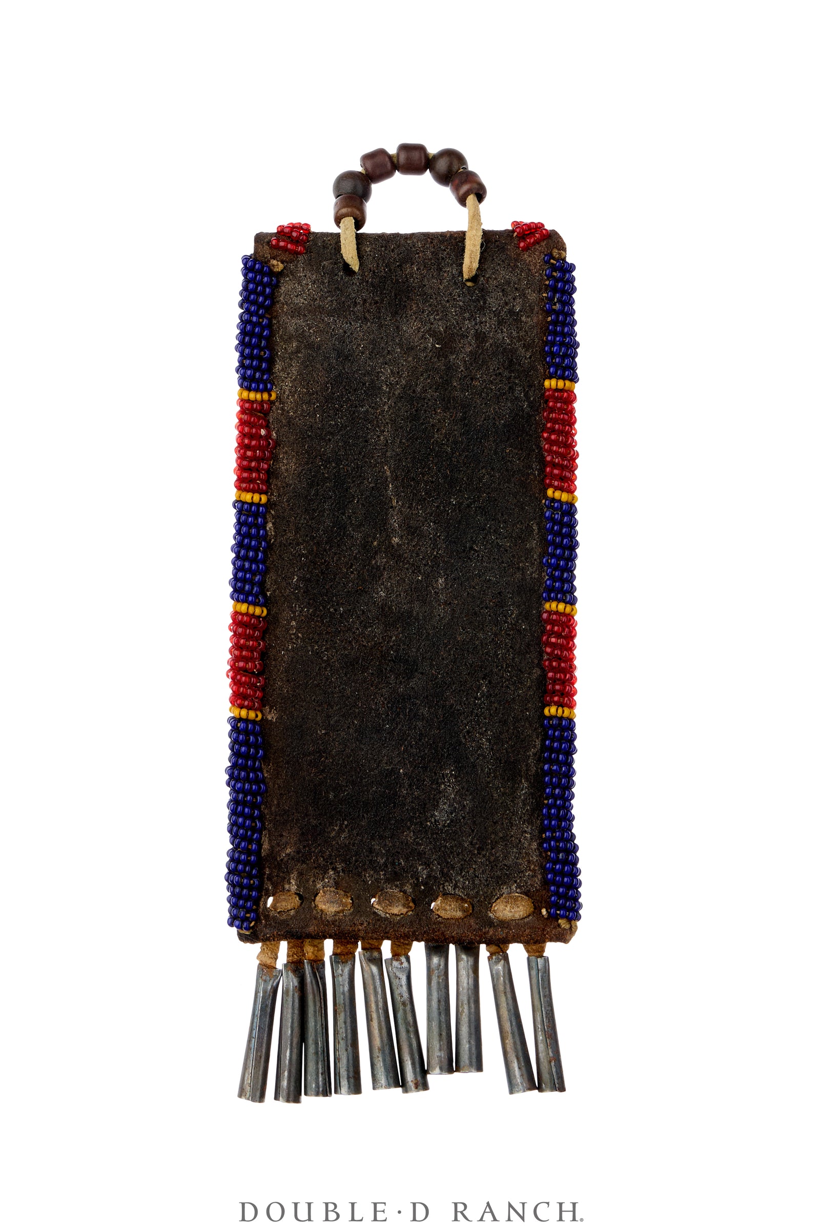 Bag, Beaded Whetstone Knife Sheath, Sinew Sewn With Cones, Antique 1880's, 1474