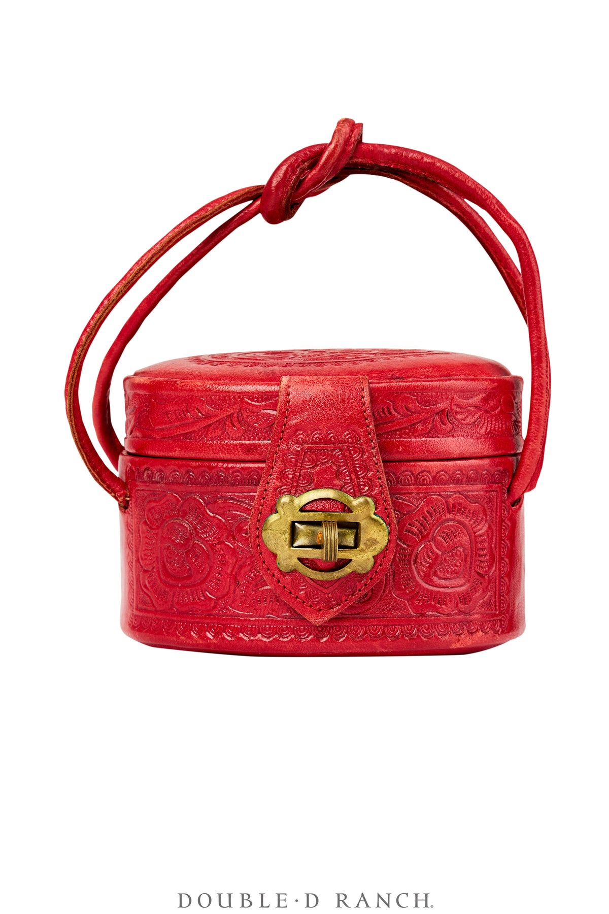 Bag, Pill Box, Tooled Leather, Vintage, 1464