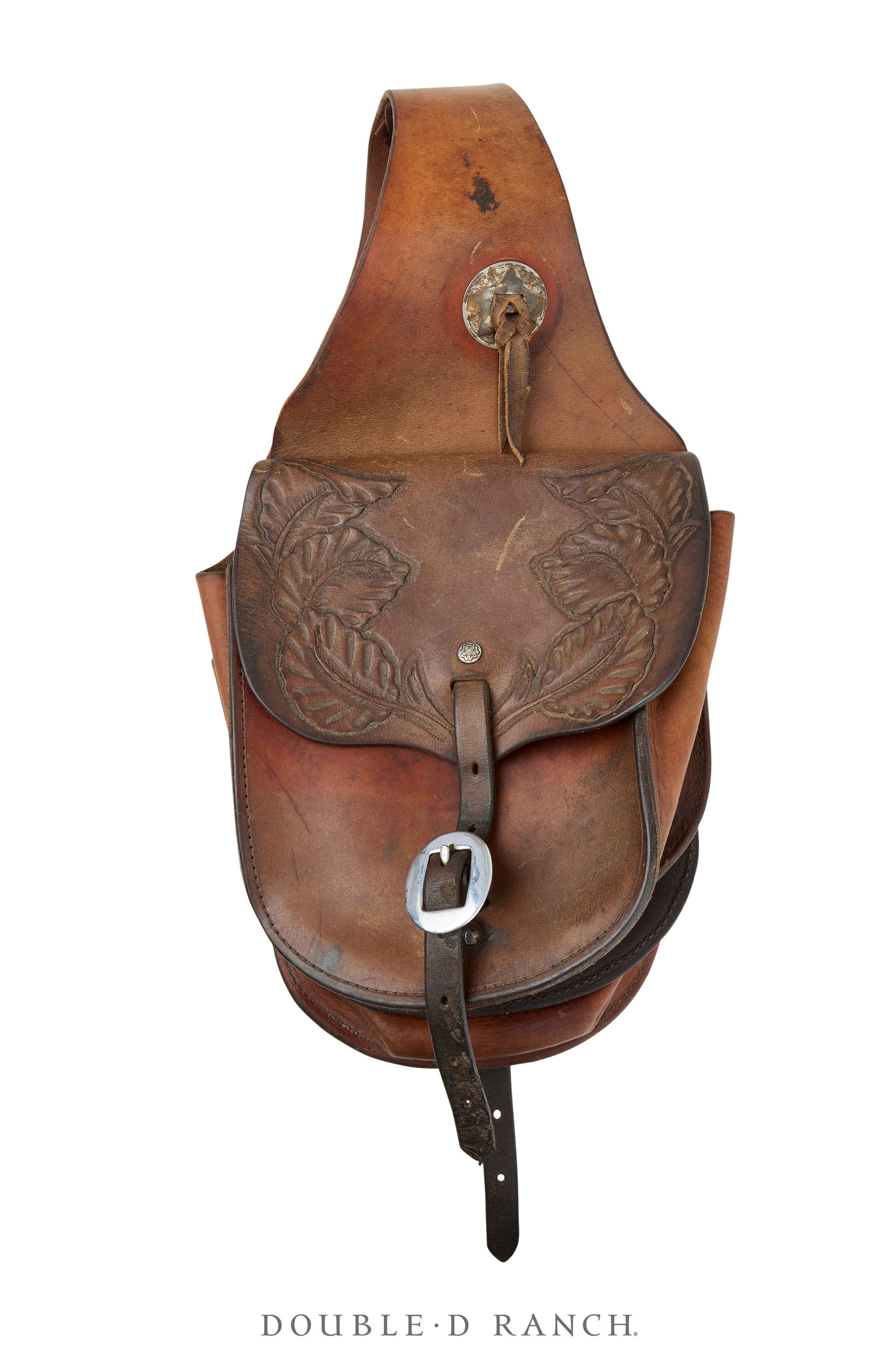Bag, Saddle Bags, Hand Tooled, Ruckmann Hallmark, Leather, Vintage, 14