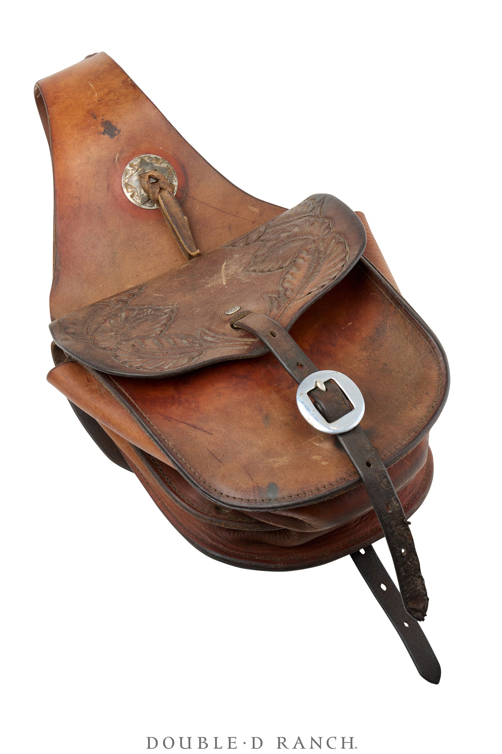 Bag, Saddle Bags, Hand Tooled, Ruckmann Hallmark, Leather, Vintage, 1476