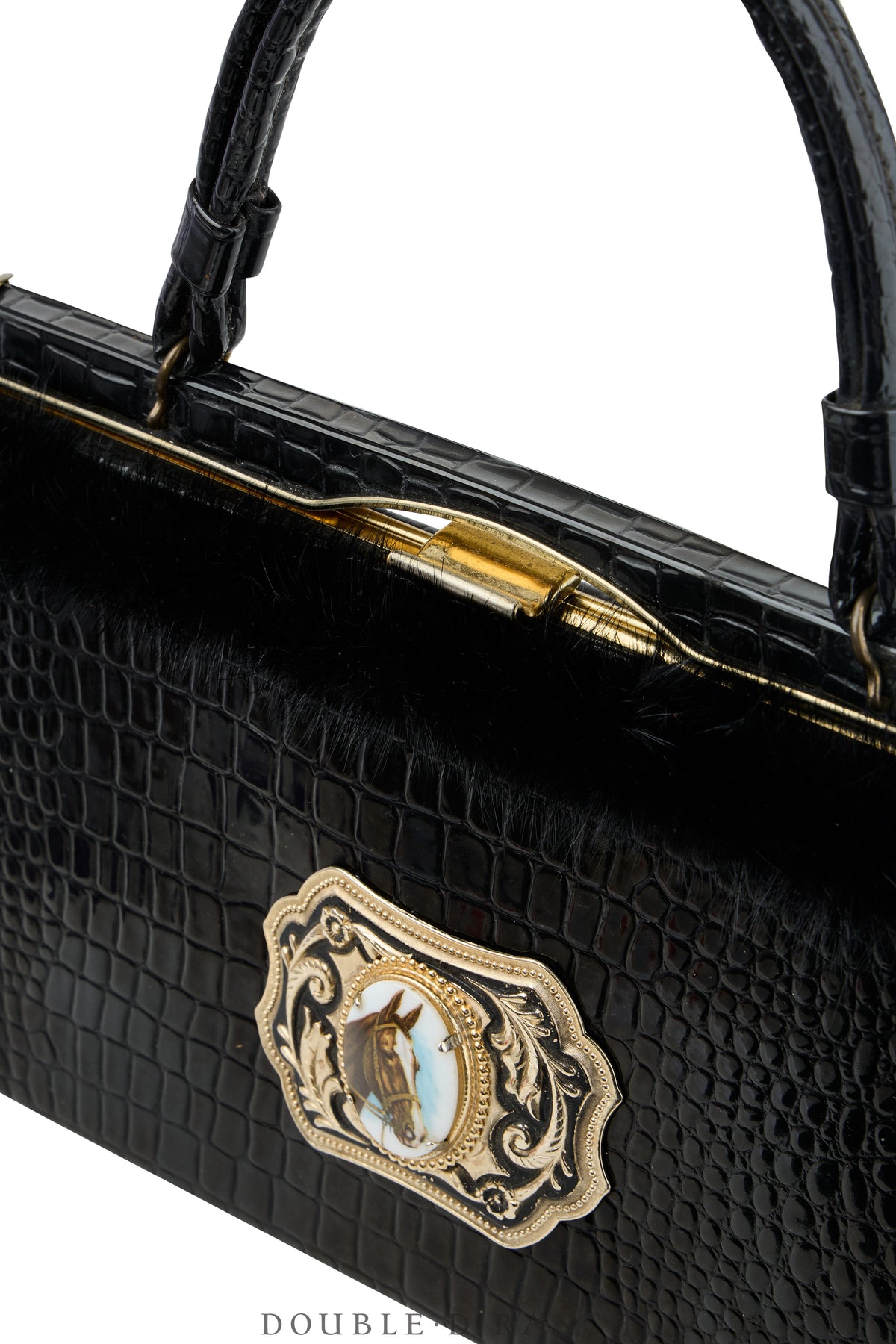Bag, Silver Label, Croc with Quarter Horse Cameo Buckle, Repurposed, 1481