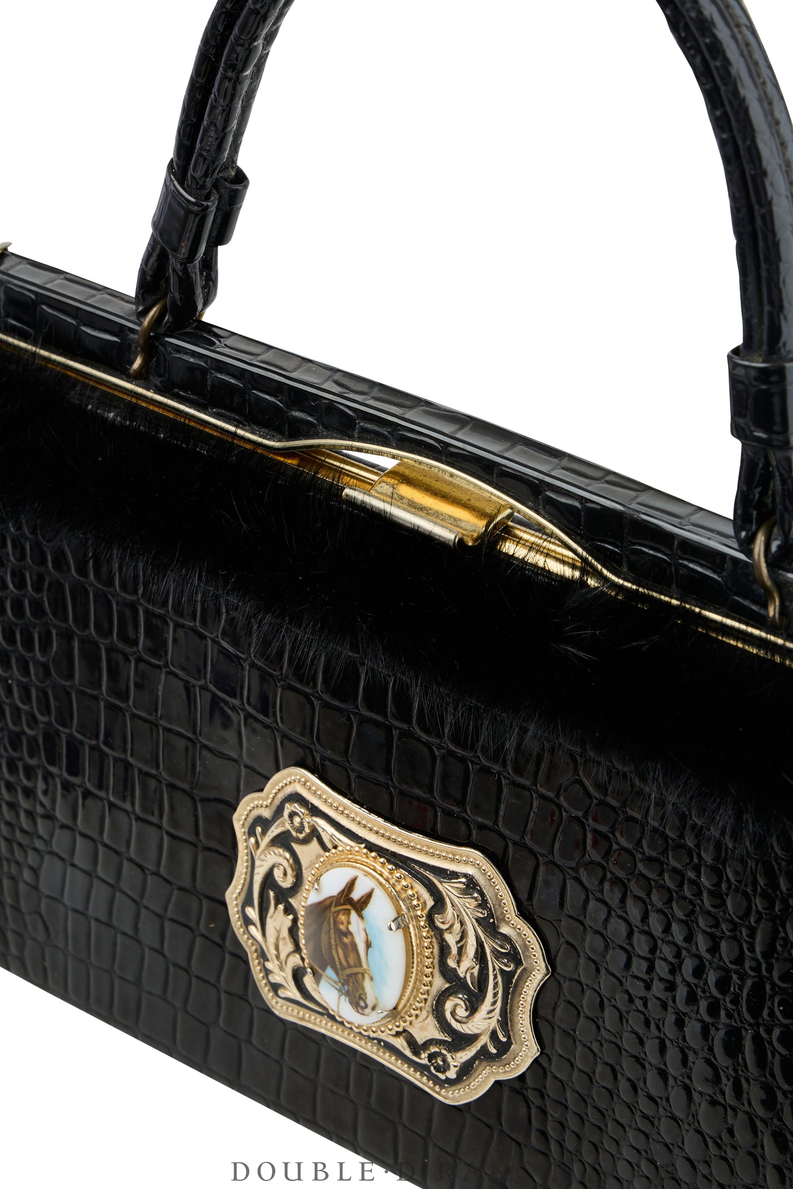 Bag, Silver Label, Croc with Quarter Horse Cameo Buckle, Repurposed, 1481