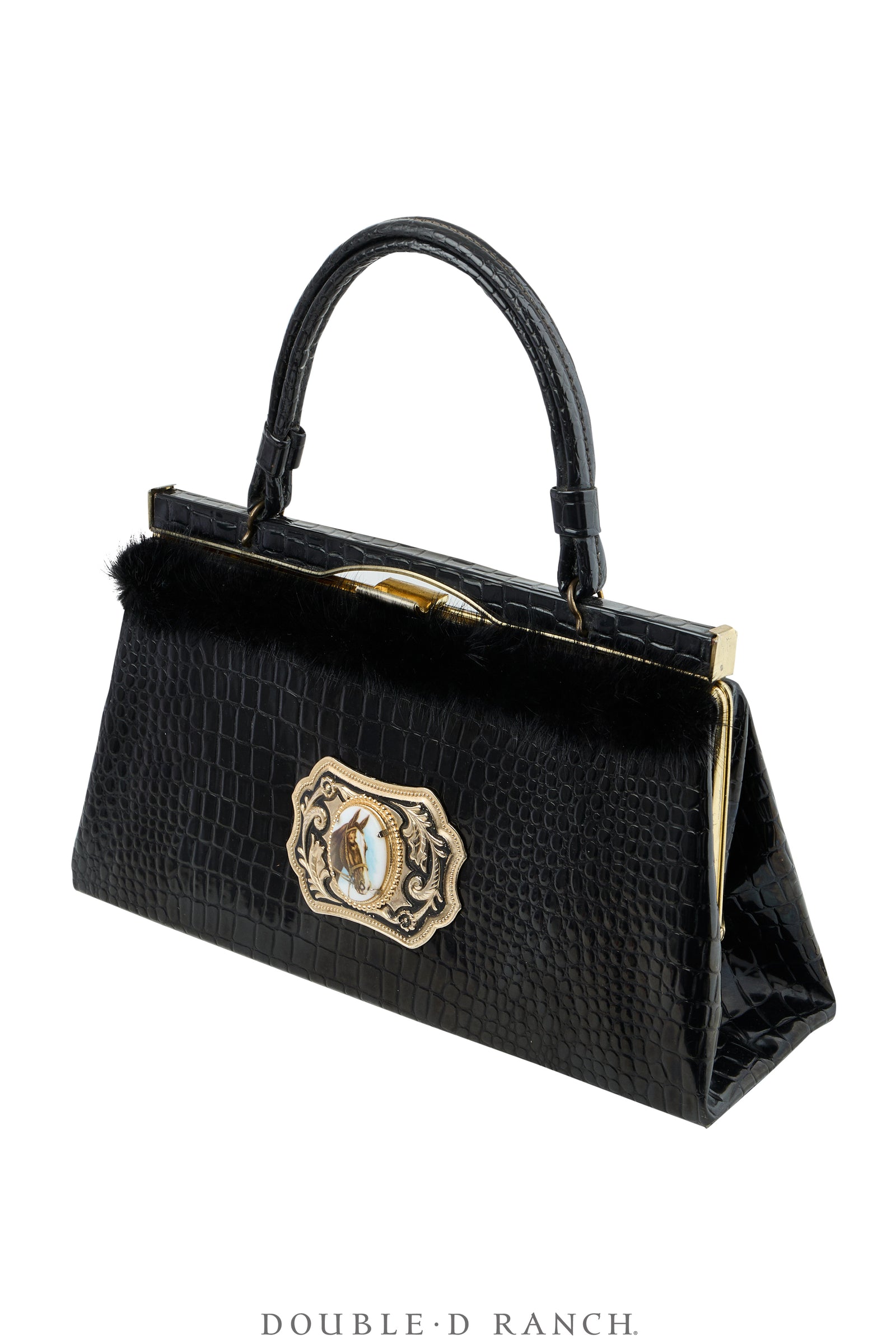 Bag, Silver Label, Croc with Quarter Horse Cameo Buckle, Repurposed, 1481
