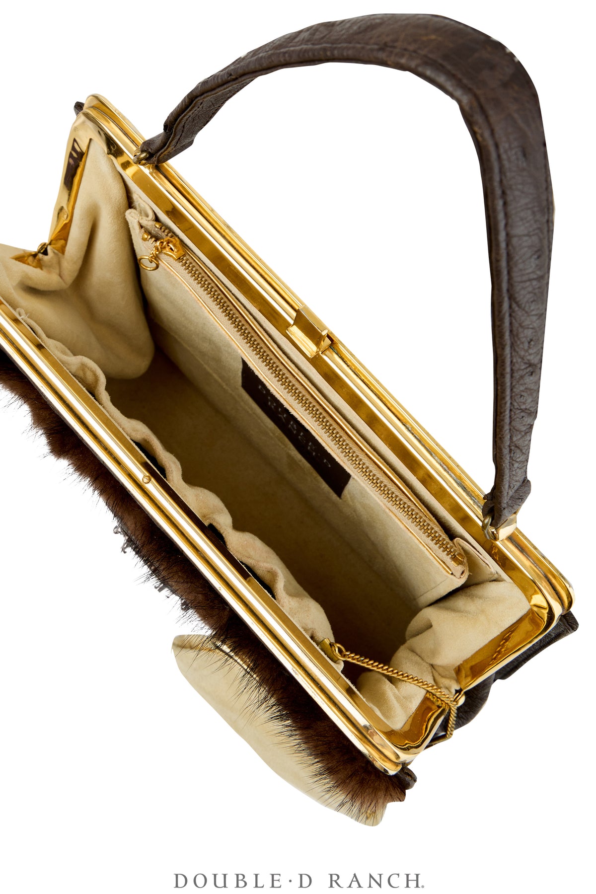 Bag, Silver Label, Ostrich with Quarter Horse Cameo Buckle, Repurposed, 1484