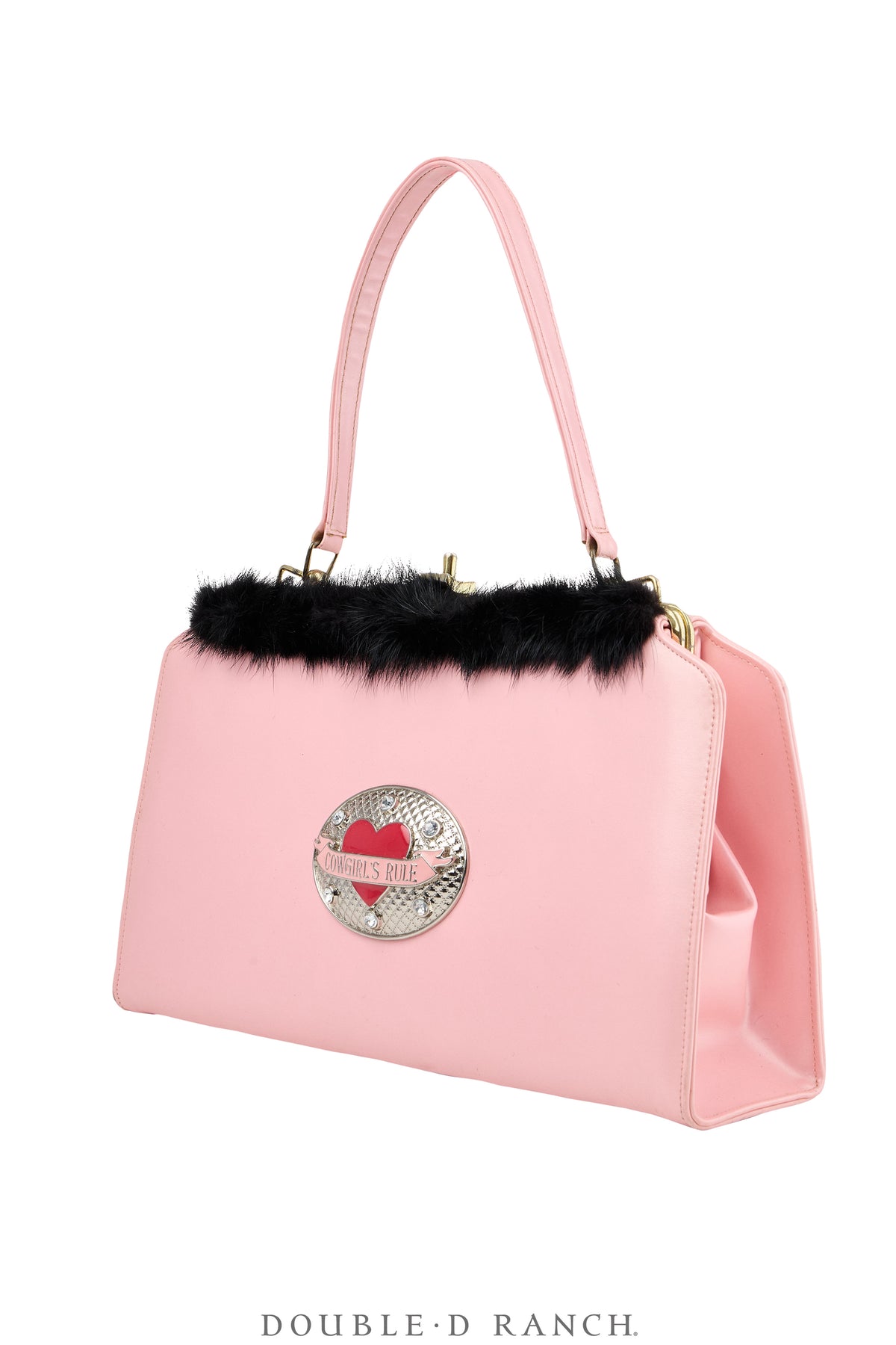 Bag, Silver Label, Pink Patent Leather with Vintage Buckle, Repurposed, 148