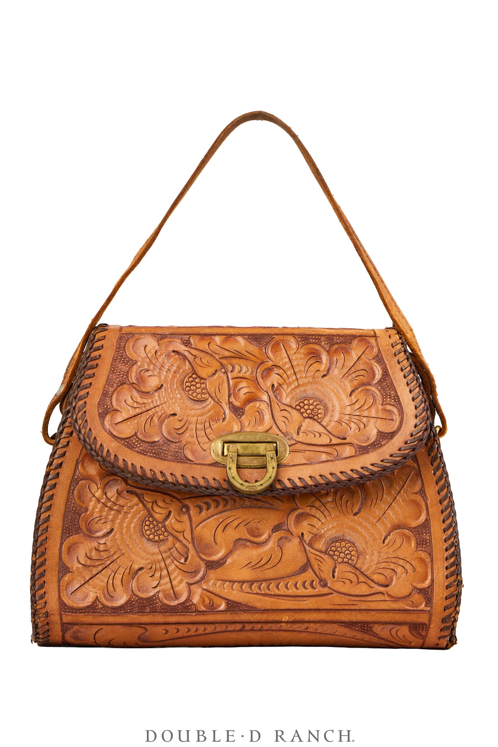 Bag, Tooled Leather, Vintage, 1466