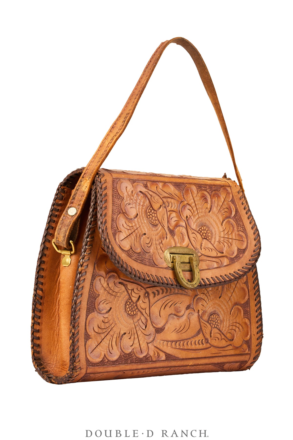 Bag, Tooled Leather, Vintage, 1466
