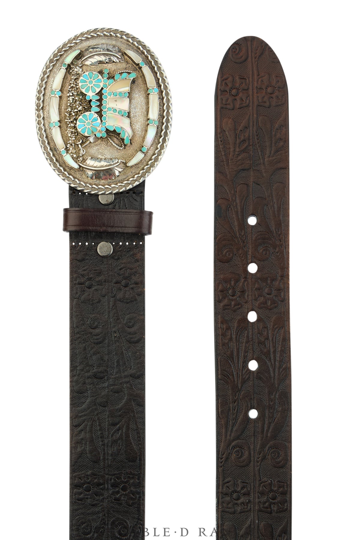 Belt, A Vintage, Buckle, Inlay, Conestoga Wagon, Dishta Hallmark, Vintage, 1033