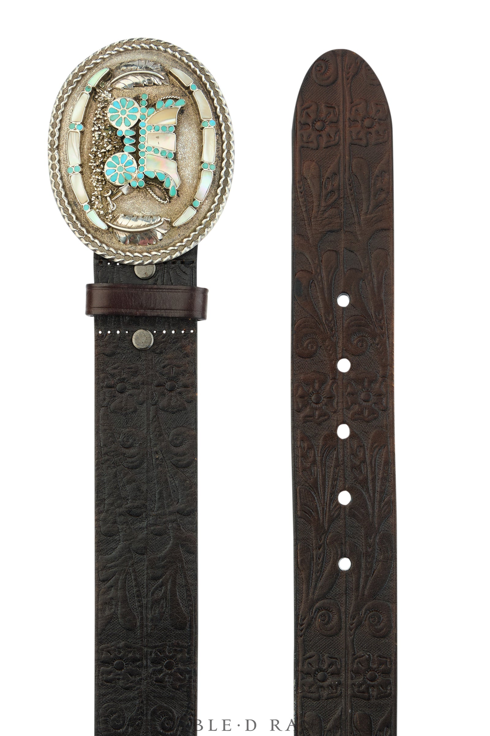 Belt, A Vintage, Buckle, Inlay, Conestoga Wagon, Dishta Hallmark, Vintage, 1033