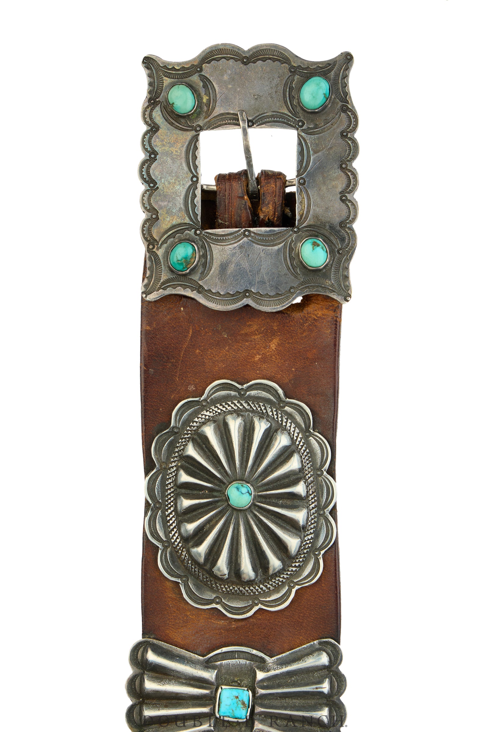 Belt, A Vintage, Concho, Turquoise, 2nd Phase, Wide Strap, Estate, Vintage ‘20s, 1041