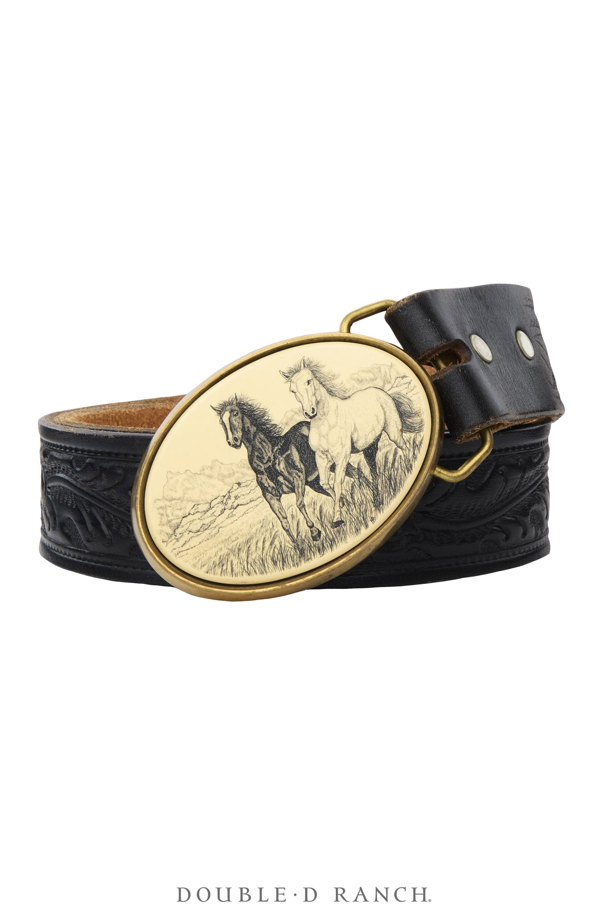 Belt, A Vintage, Scrimshaw, Horses, Hallmark, Vintage, 1043