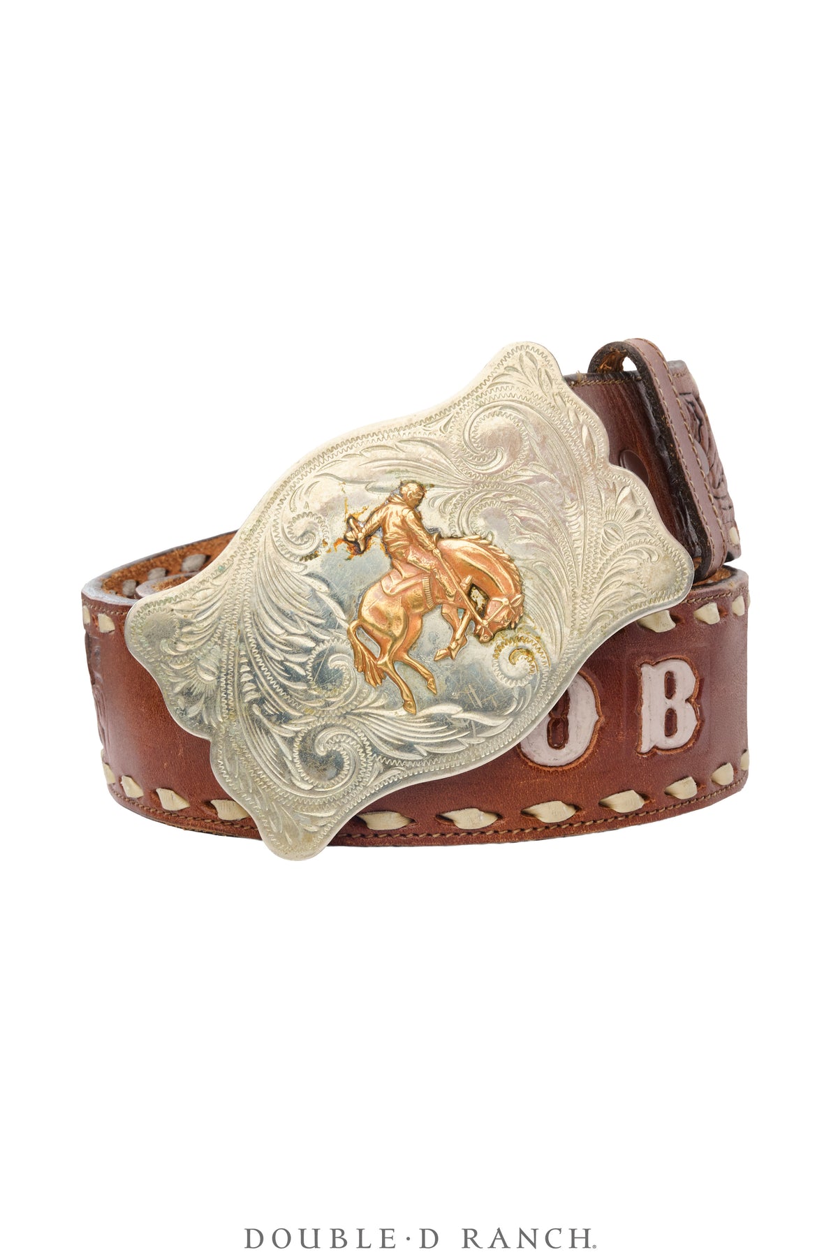 Belt, A Vintage, Buckle Kitsch, Western, Bronc, Marked, Vintage, 1047