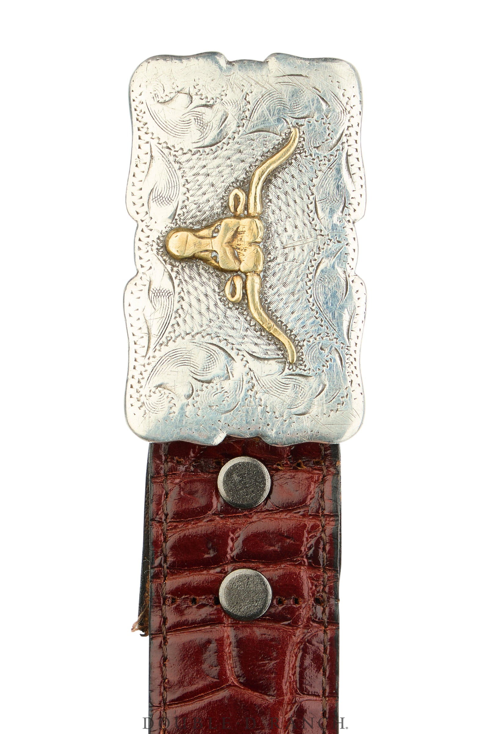 Belt, A Vintage, Buckle, Western, Engraved, Longhorn, Hallmark, Vintage, 1058