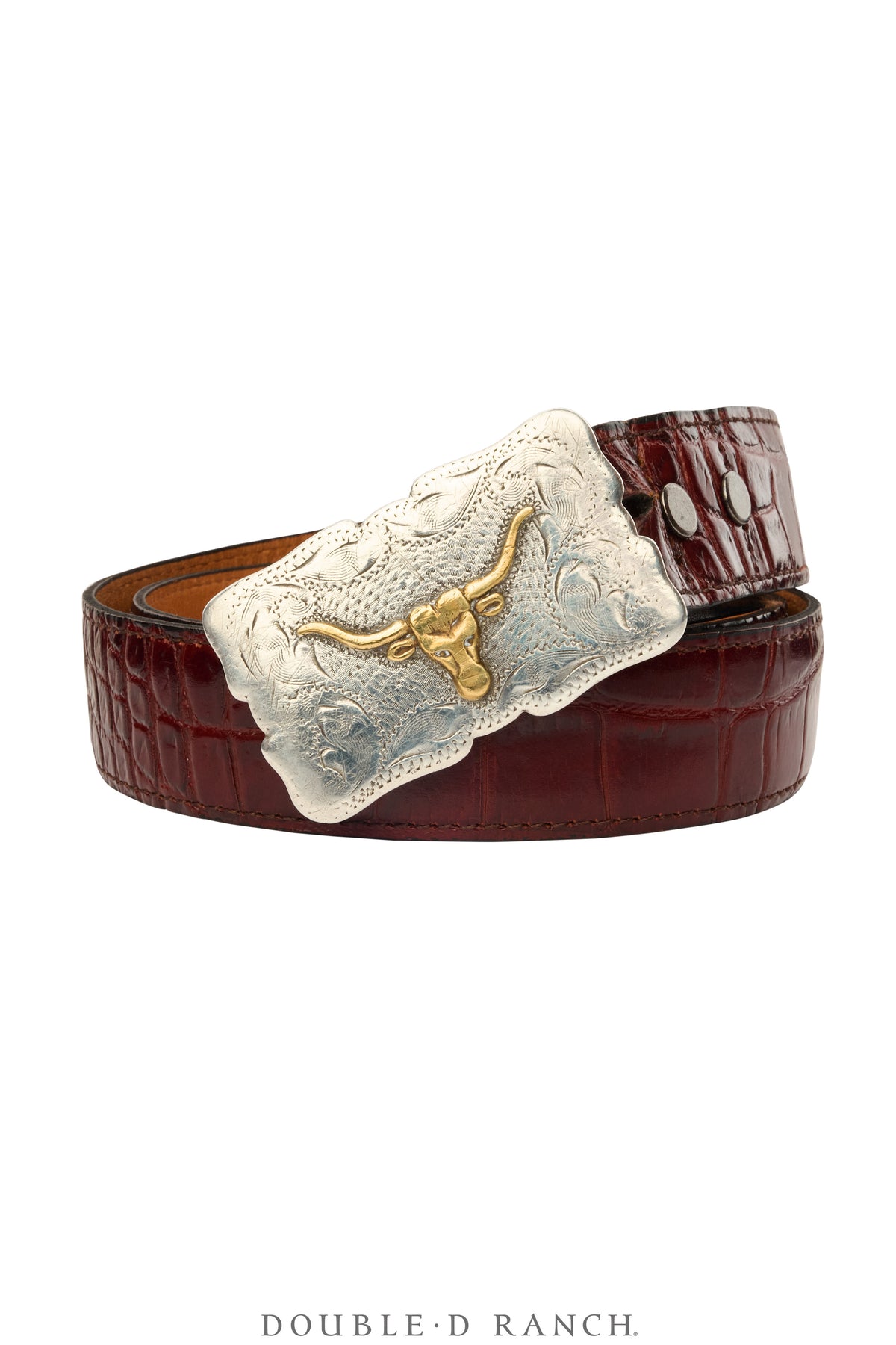 Belt, A Vintage, Buckle, Western, Engraved, Longhorn, Hallmark, Vintage, 1058
