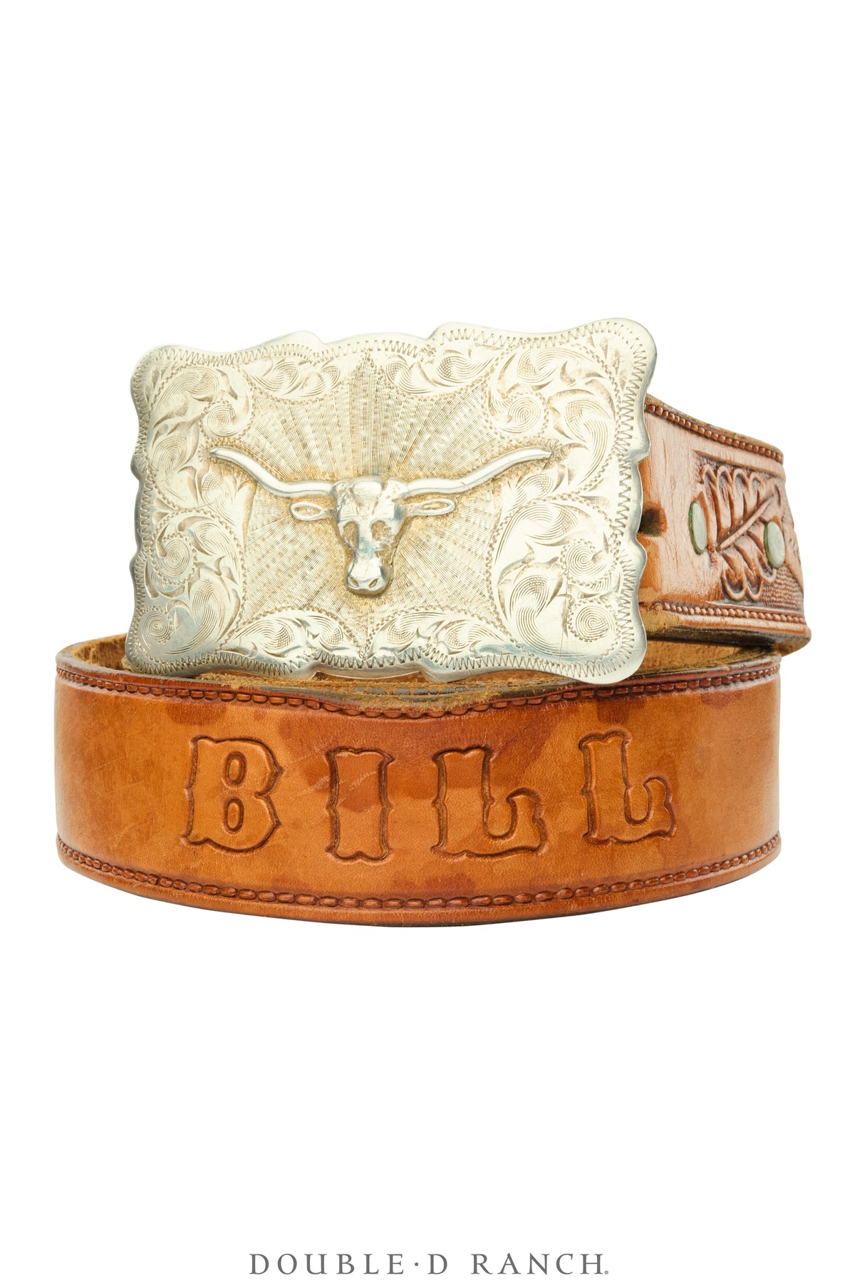 Belt, A Vintage, Buckle, Western, Sterling Silver, Longhorn, Hallmark, Vintage, 1062