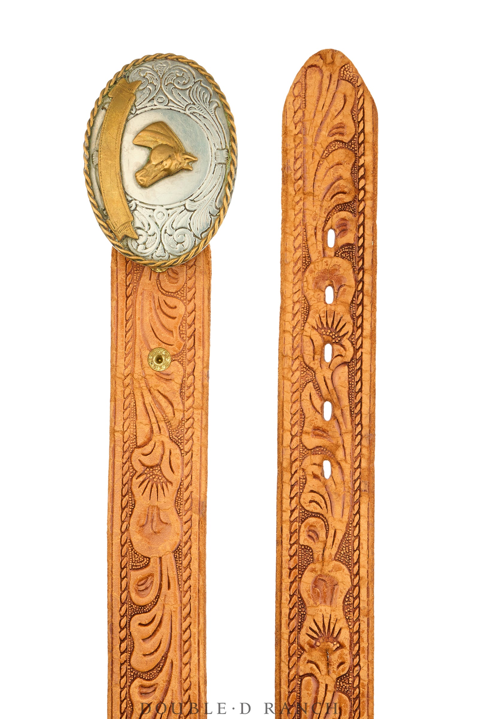 Belt, A Vintage, Buckle Kitsch, Horse Profile, Vintage, 1073