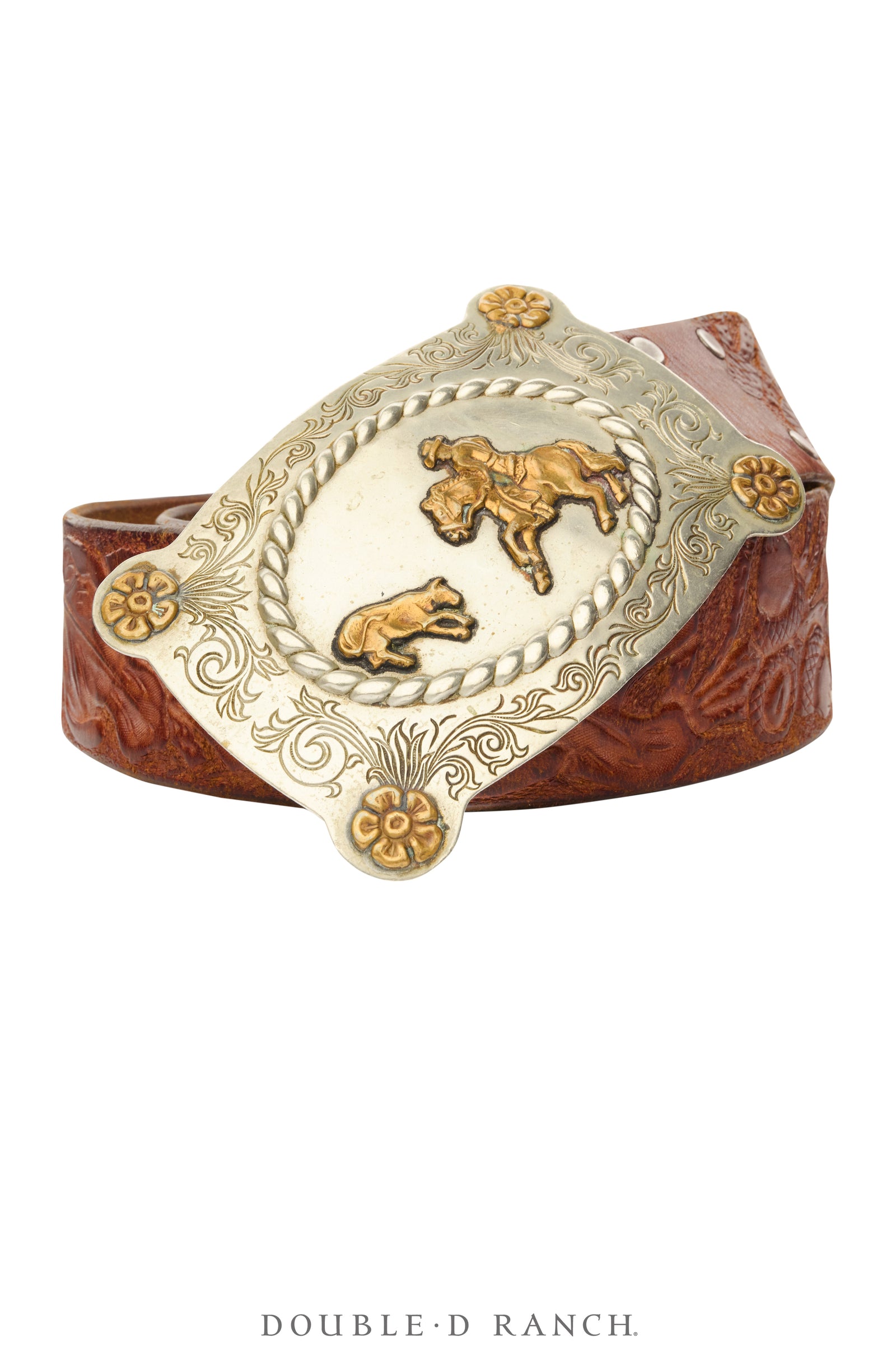 Belt, A Vintage, Buckle Kitsch, Horse, Cutting, Vintage, 1074