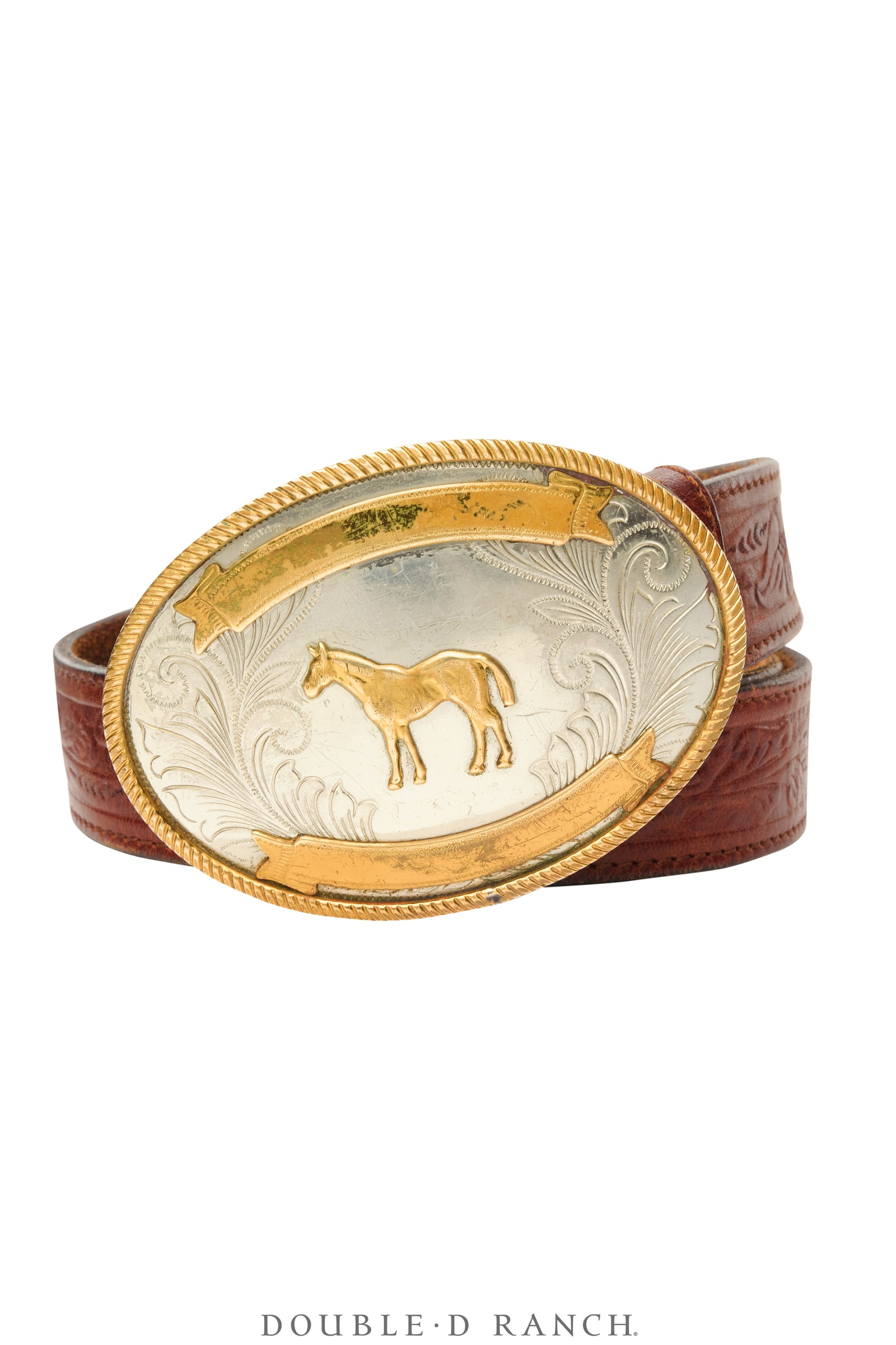 Belt, A Vintage, Buckle Kitsch, Horse, Vintage, 1075