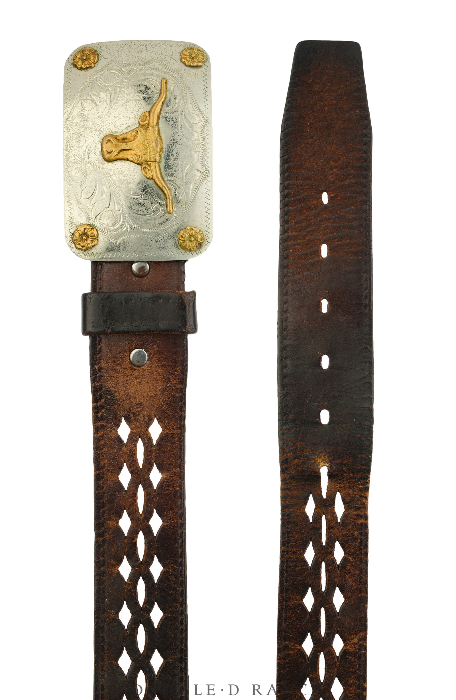 Belt, A Vintage, Buckle Kitsch, Longhorn, Vintage, 1078