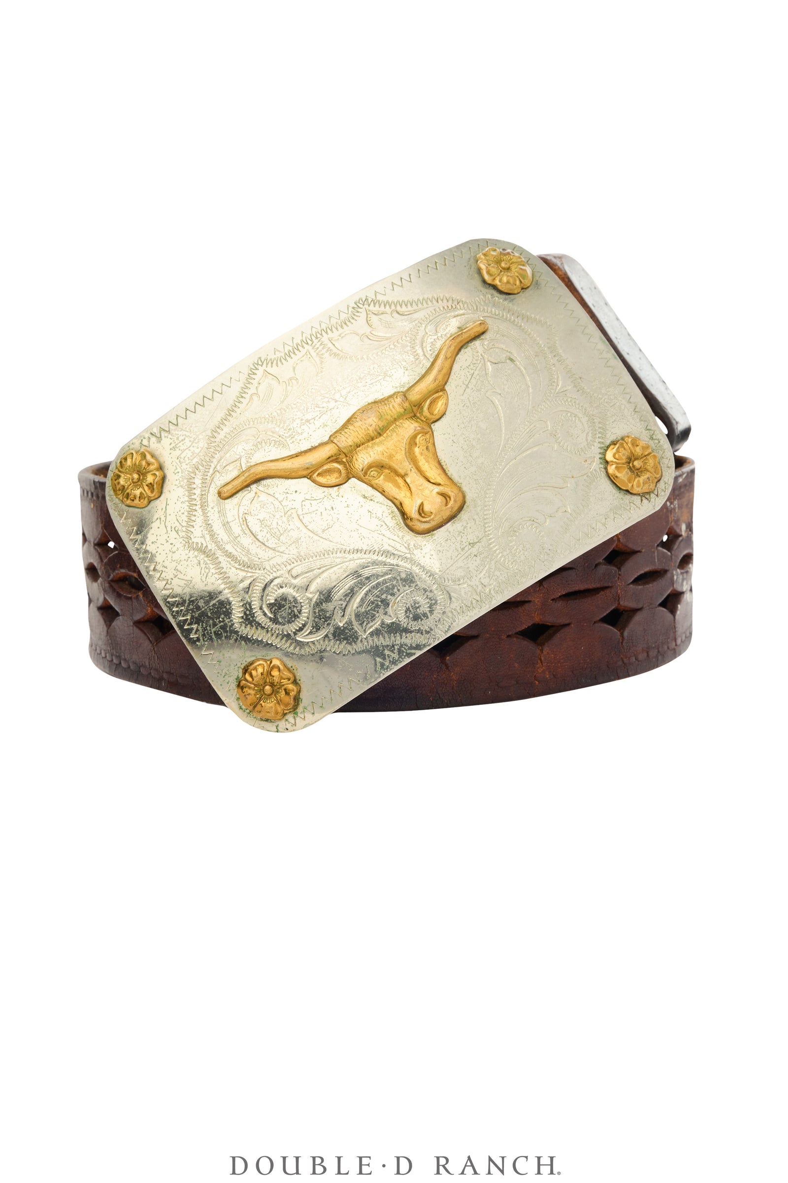 Belt, A Vintage, Buckle Kitsch, Longhorn, Vintage, 1078