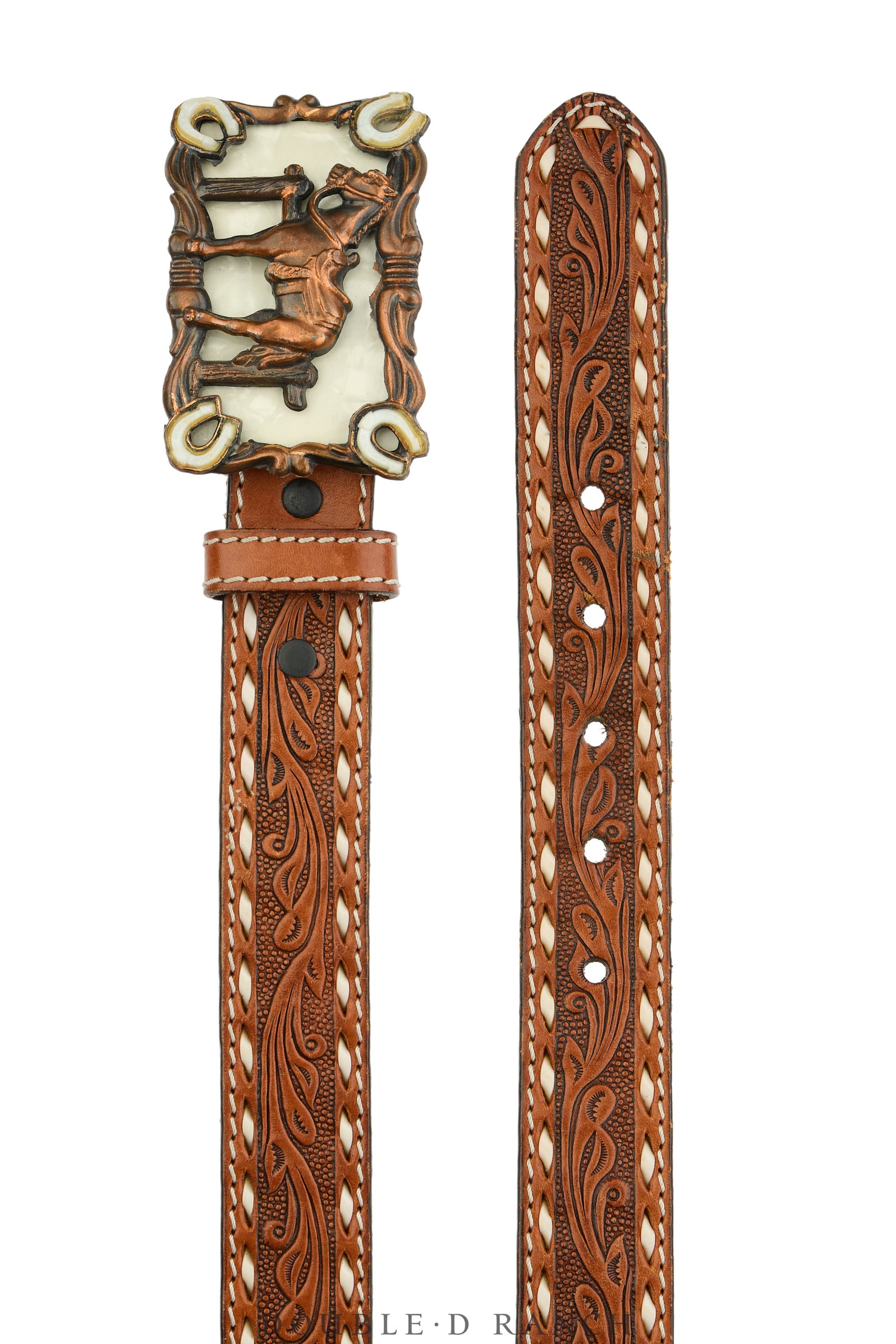 Belt, A Vintage, Buckle Kitsch, Western, Copper Horse, Vintage, 1094