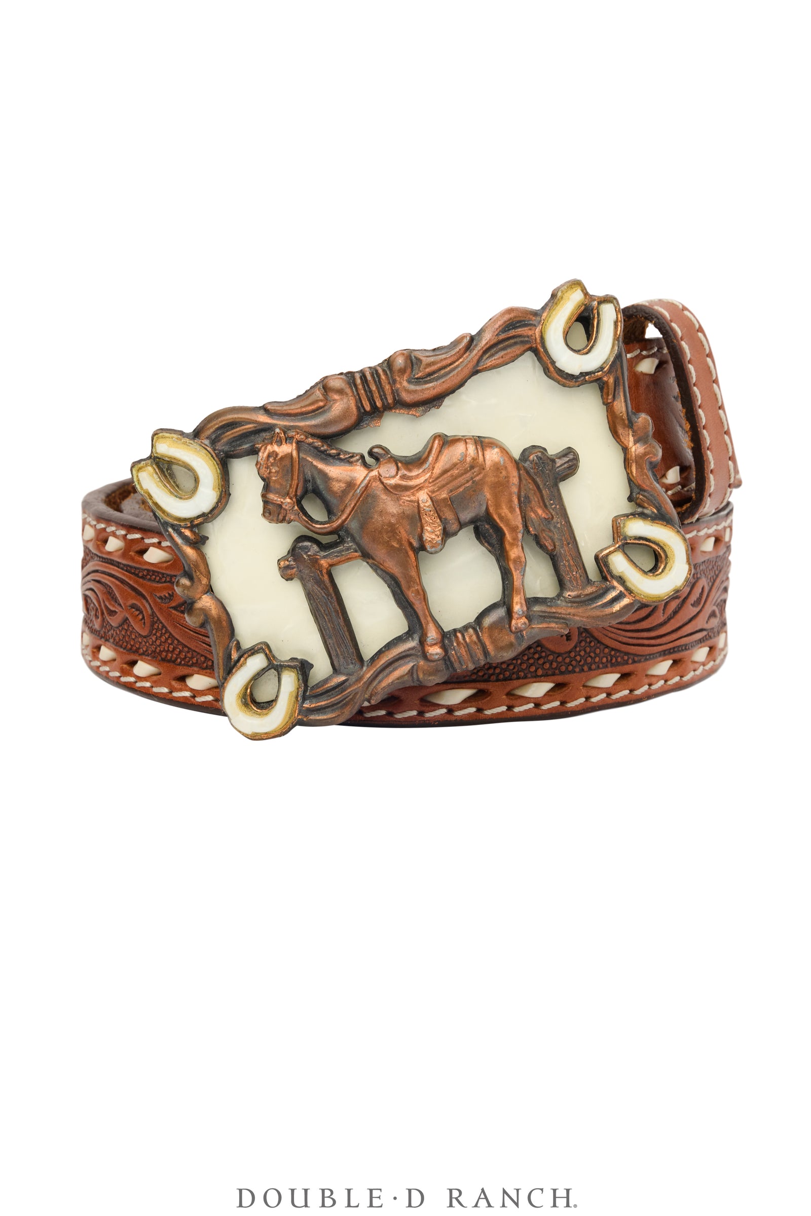 Belt, A Vintage, Buckle Kitsch, Western, Copper Horse, Vintage, 1094