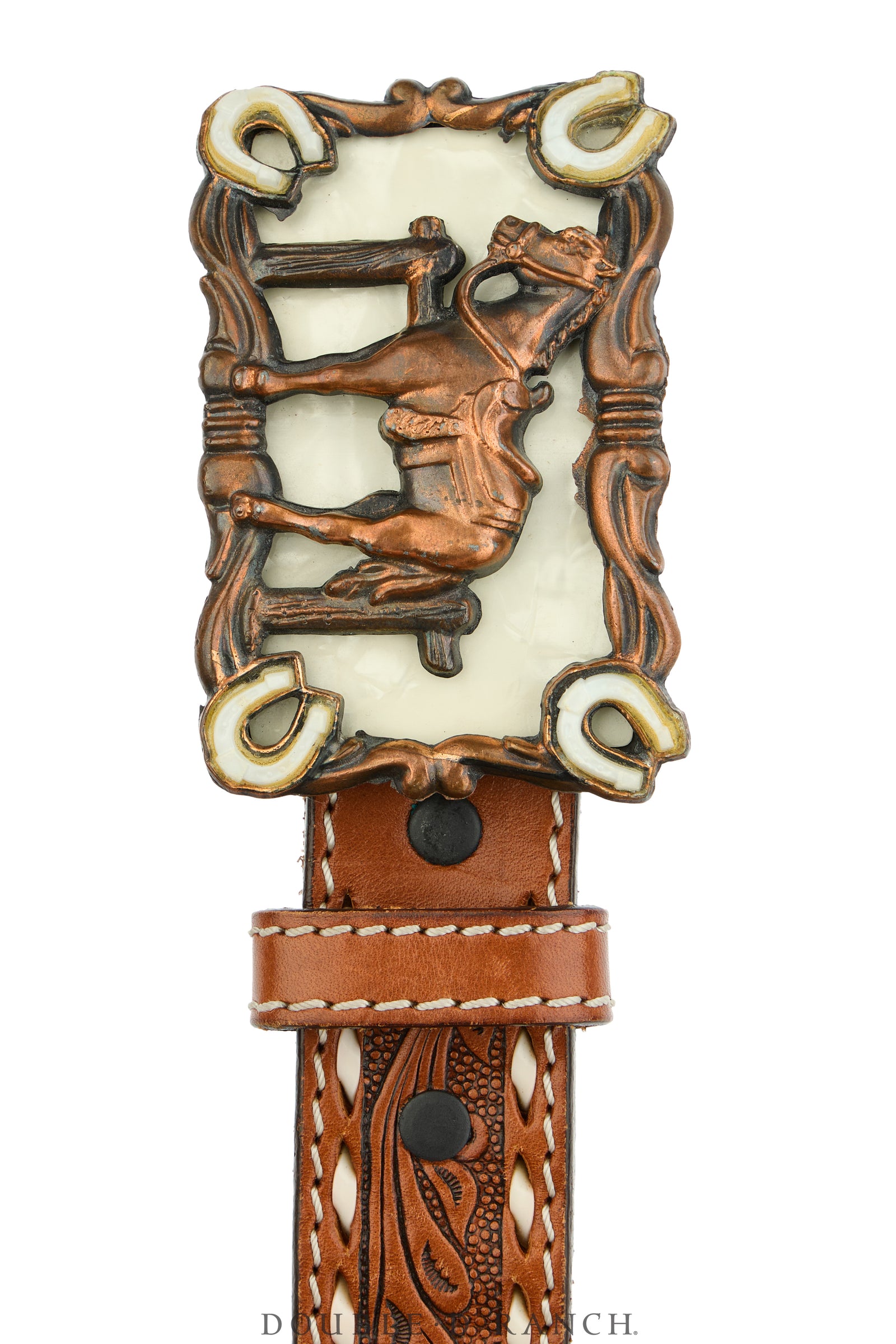 Belt, A Vintage, Buckle Kitsch, Western, Copper Horse, Vintage, 1094