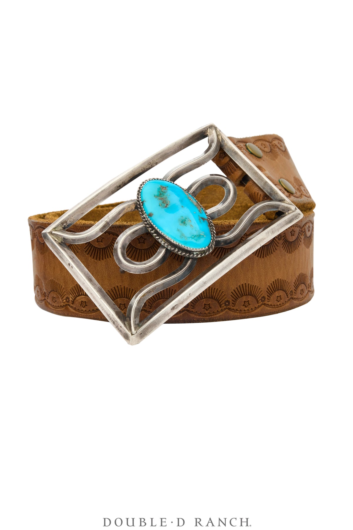 Belt, A Vintage, Buckle, Cast, Turquoise, Vintage, 1100