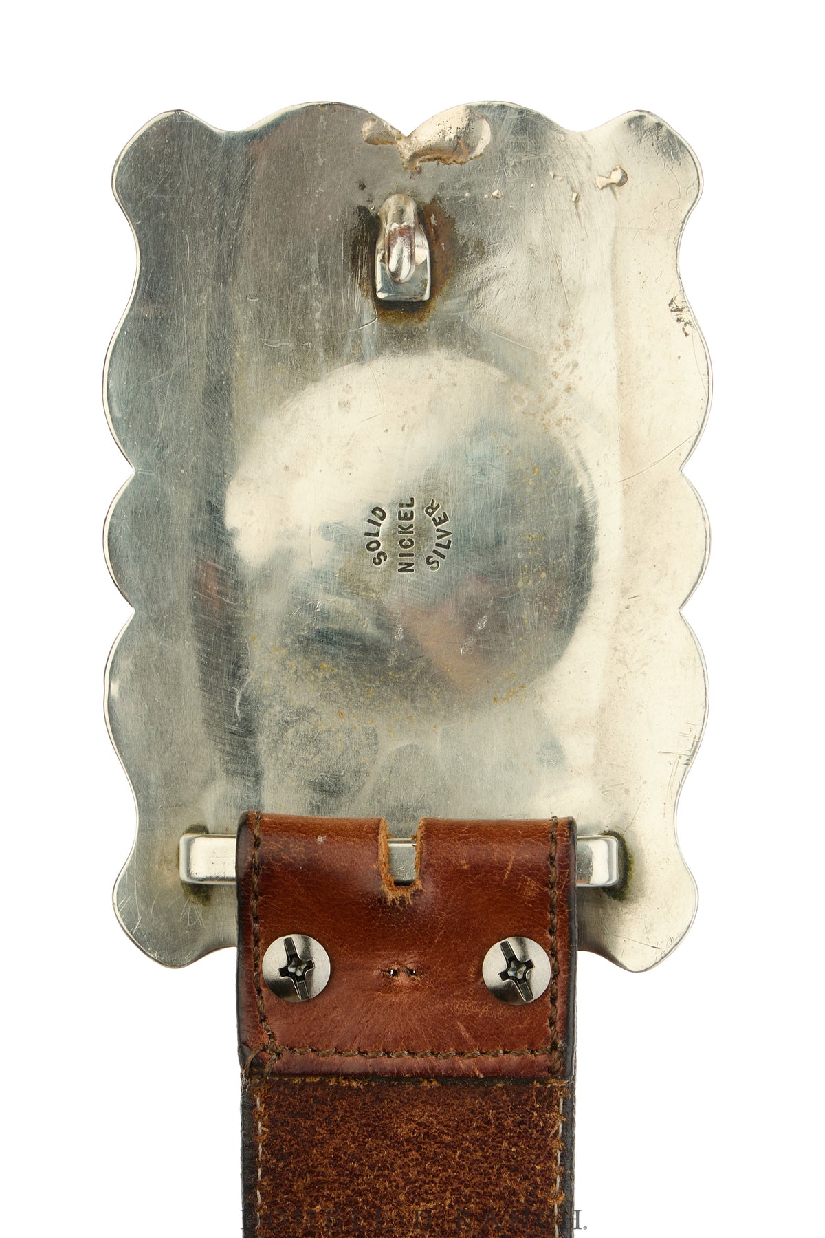 Belt, A Vintage, Buckle, Concho, Nickel, Marked, Vintage, Fred Harvey Railroad Era, 1101