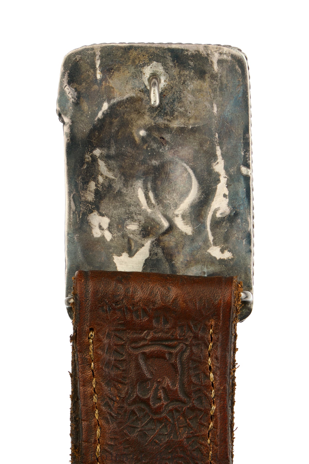Belt, A Vintage, Buckle, Inlay, Steer, Zuni, Vintage, 1103