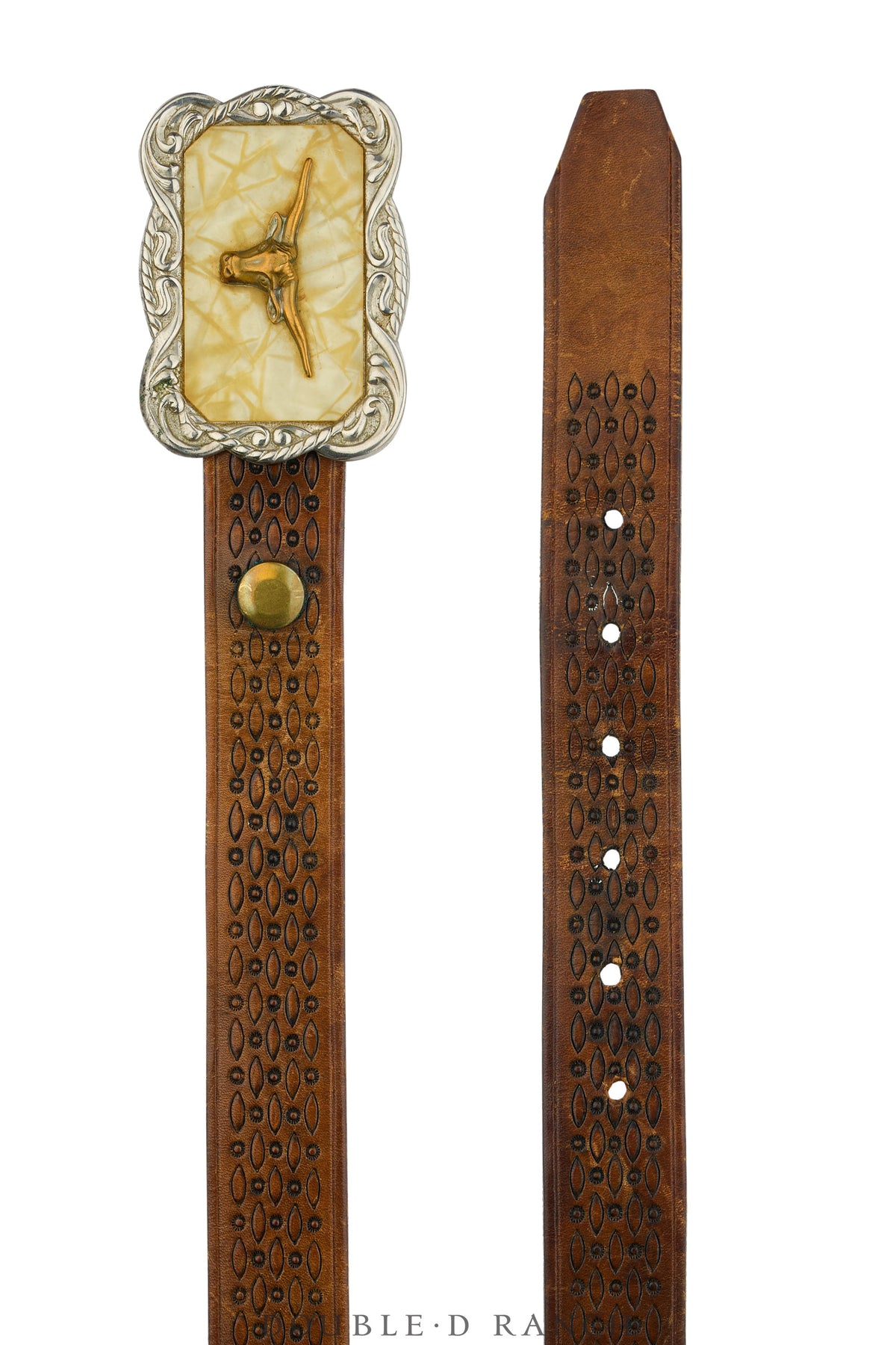 Belt, A Vintage, Buckle, Western Kitsch, Lucite, Longhorn, Vintage, 1108