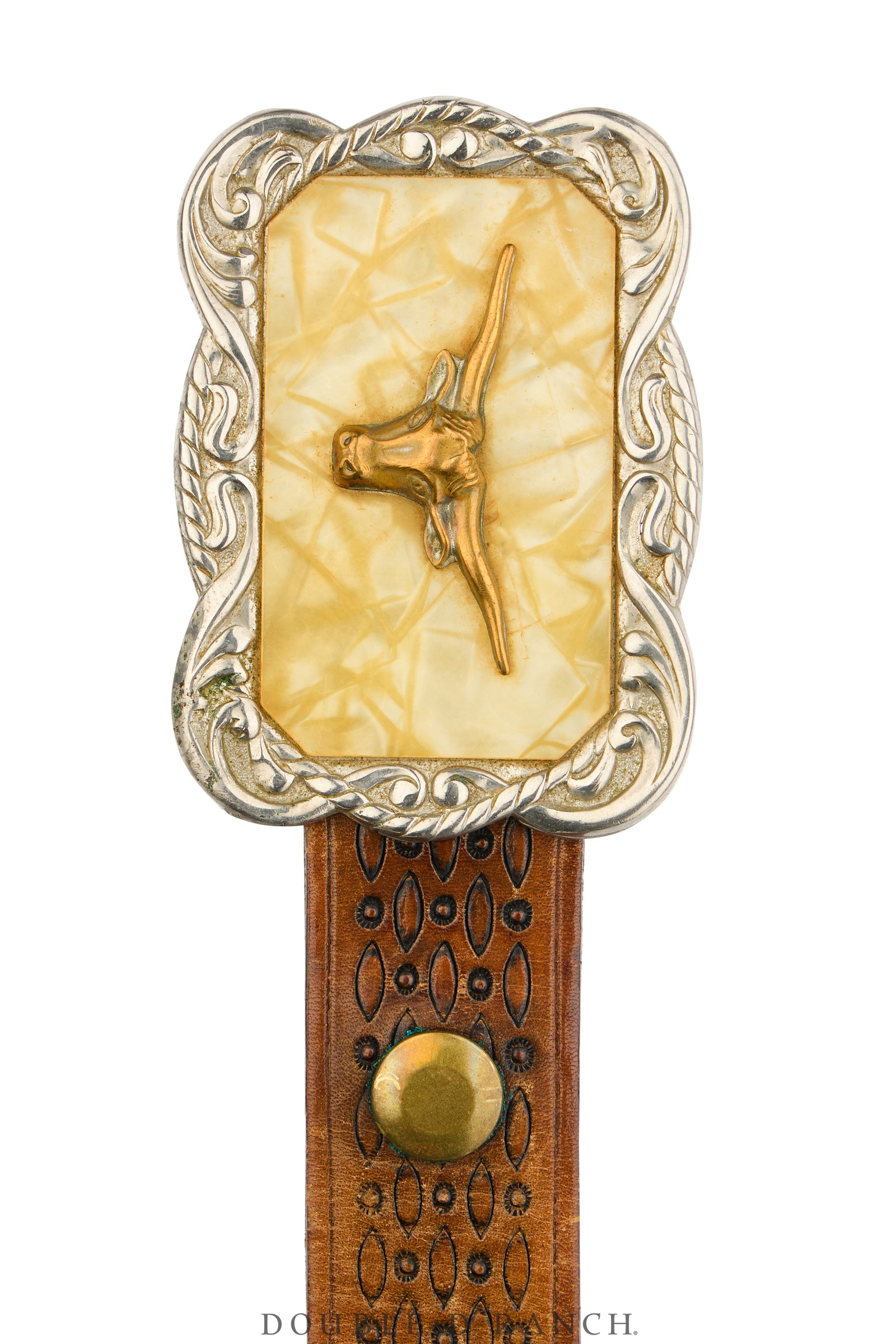 Belt, A Vintage, Buckle, Western Kitsch, Lucite, Longhorn, Vintage, 1108