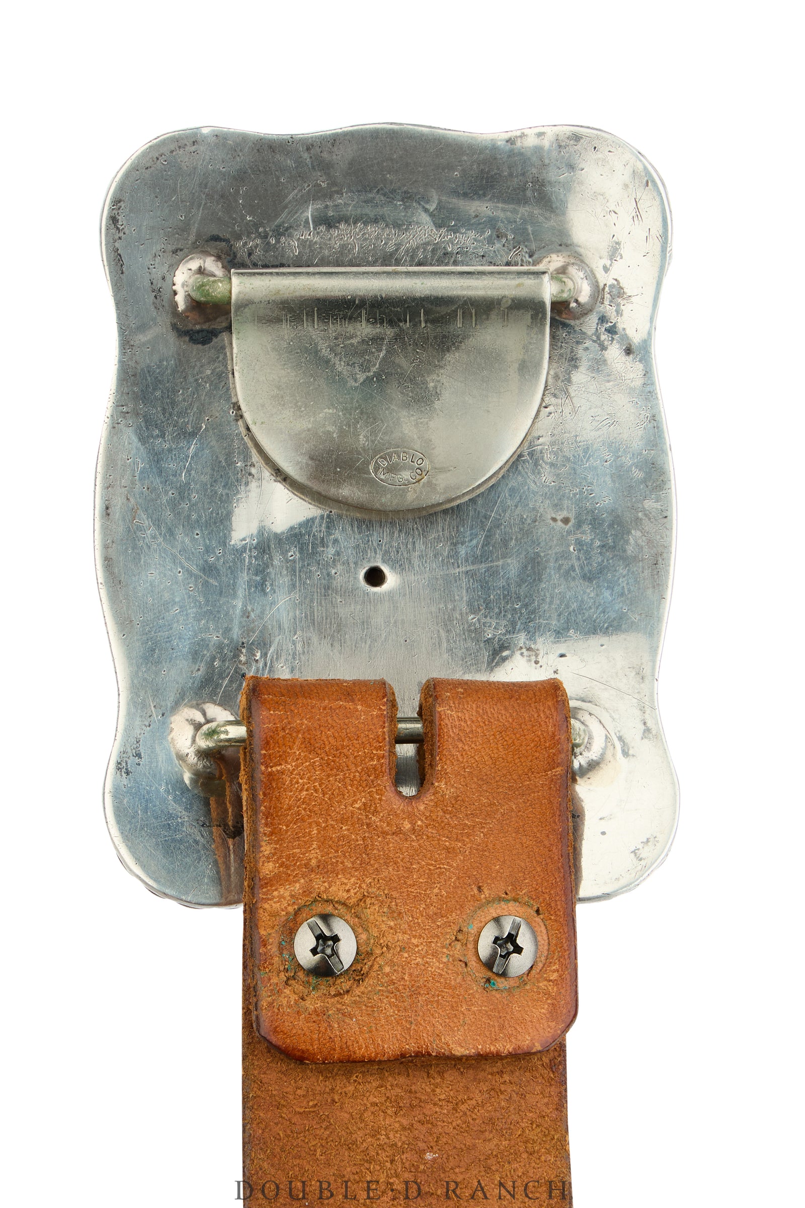Belt, A Vintage, Buckle, Western, Cutting, "Tough To Take," Sterling Silver, Hallmark, Vintage, 1110