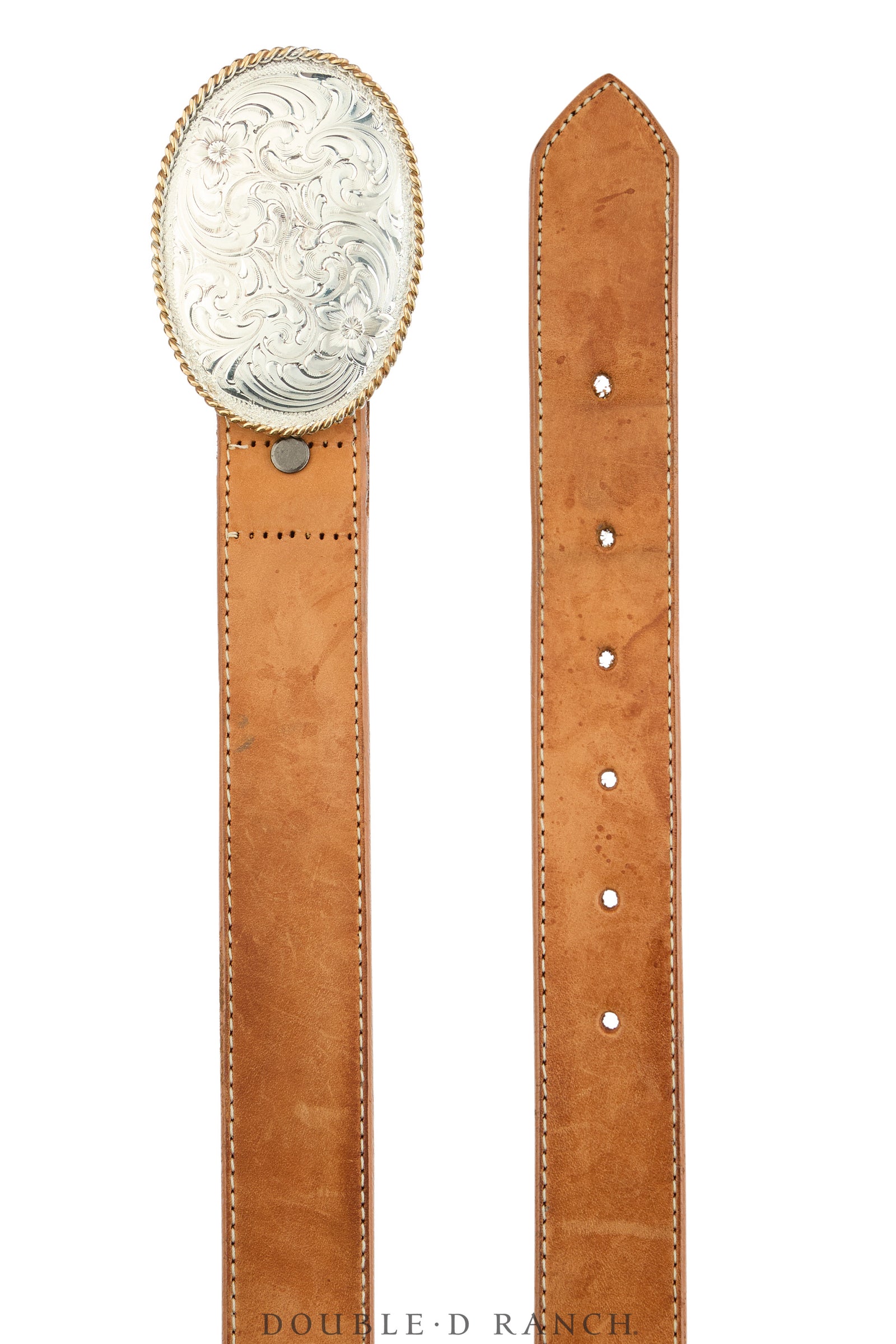 Belt, A Vintage, Buckle, Western, Engraved, Silverplate, Hallmark, Vintage, 1111