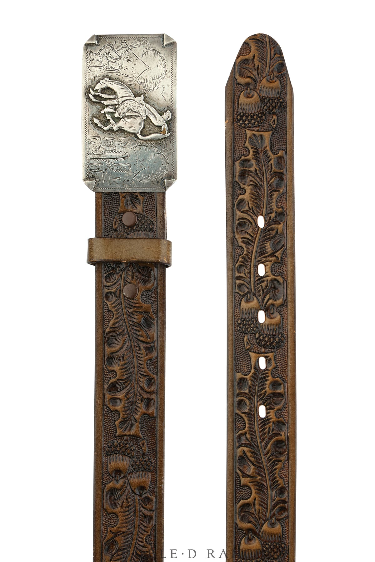 Belt, A Vintage, Buckle, Western, Horse Bucking, Vintage, 1113