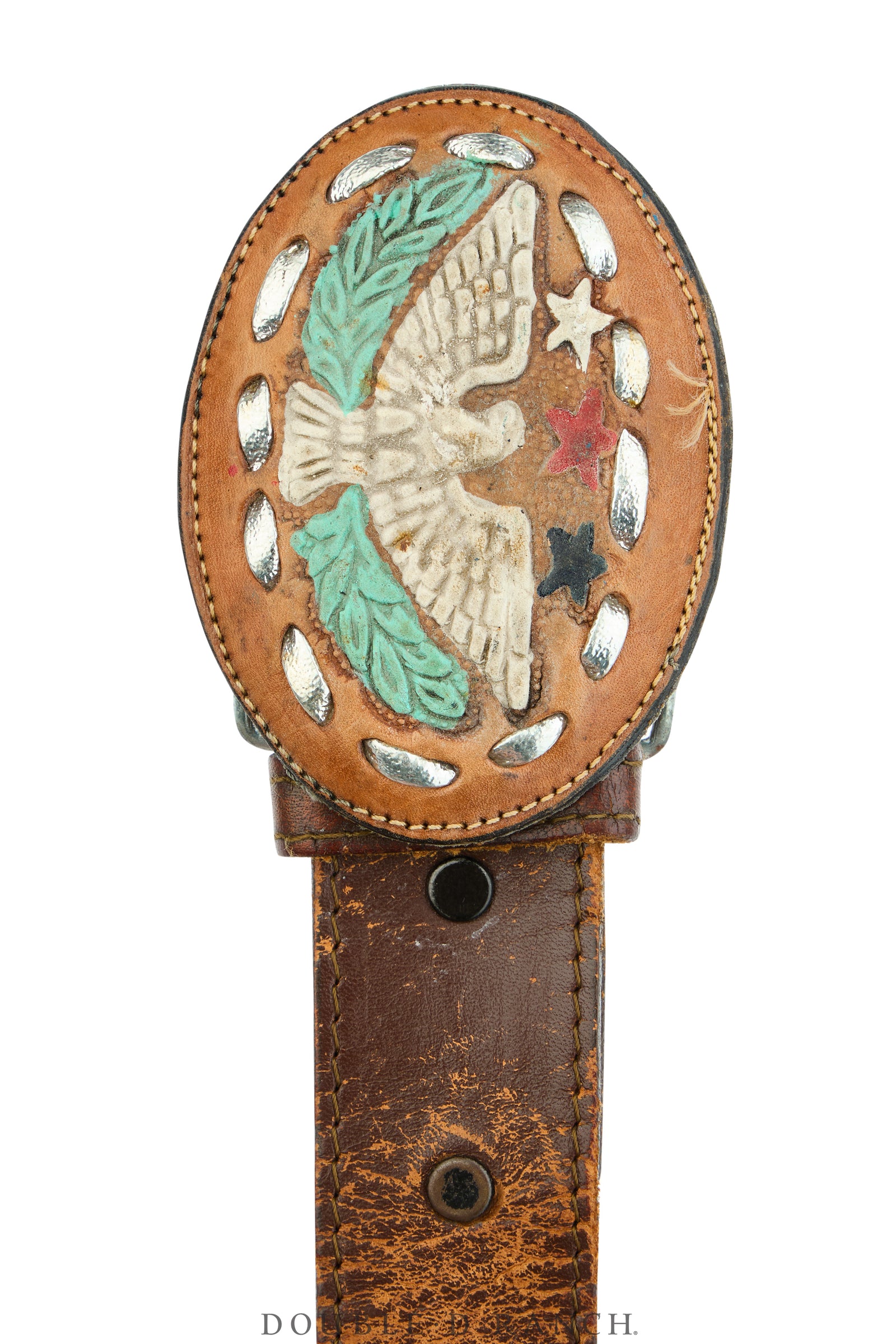 Belt, A Vintage, Buckle, Western, Leather, Patriotic, Vintage, 1114