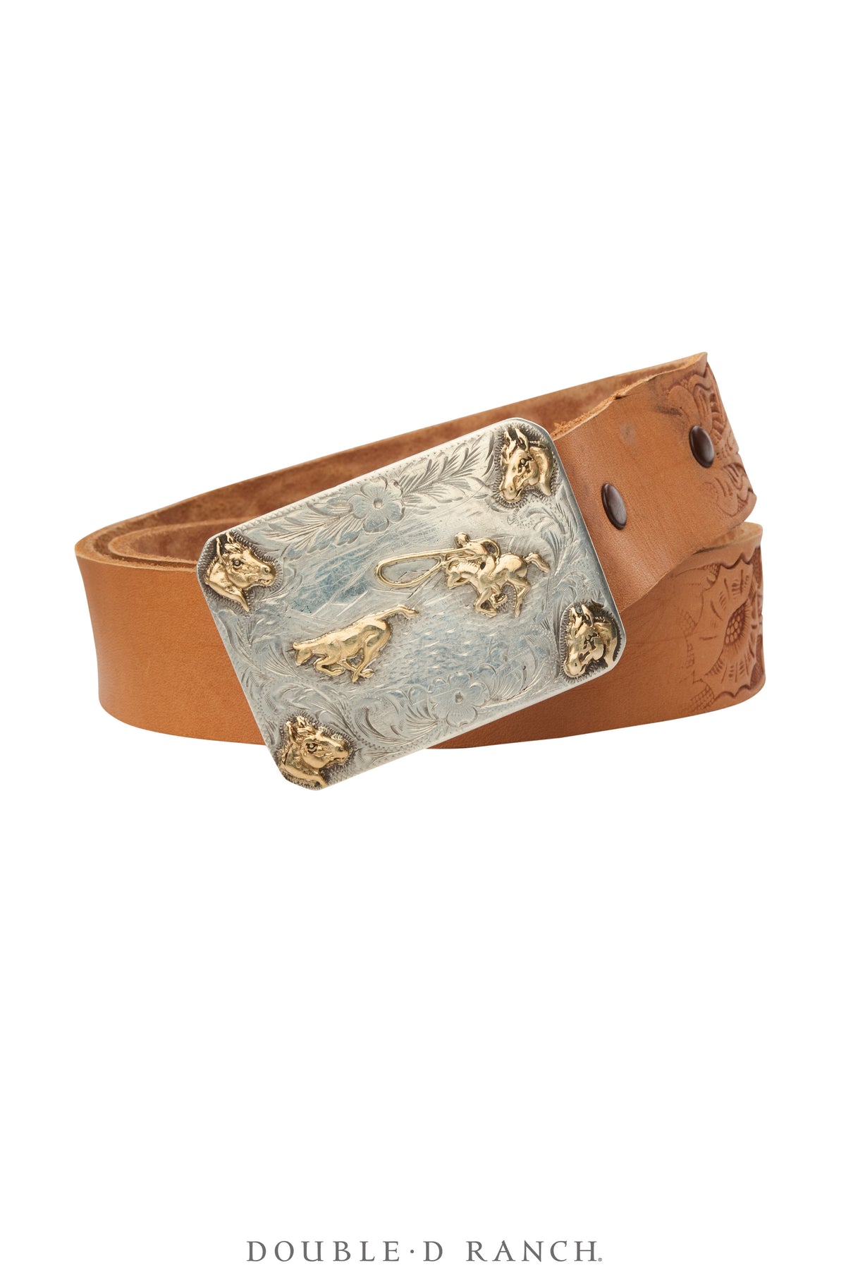Belt, A Vintage, Buckle, Western, Roping, Sterling Silver & 10K Gold, Hallmark, Vintage, 1116