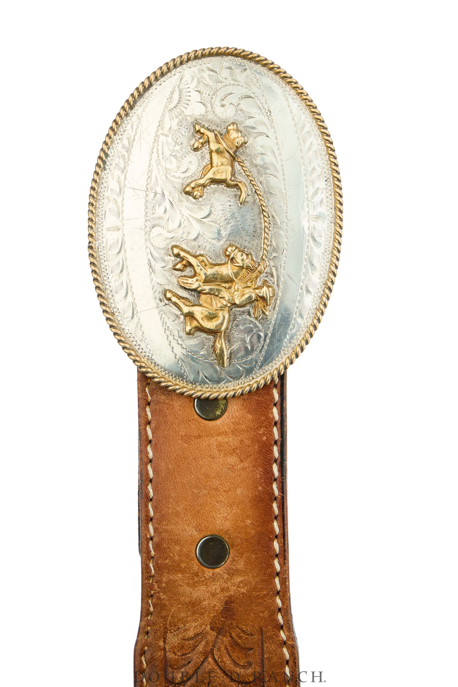 Belt, A Vintage, Buckle, Western, Roping, Sterling Silver, Hallmark, Vintage, 1117