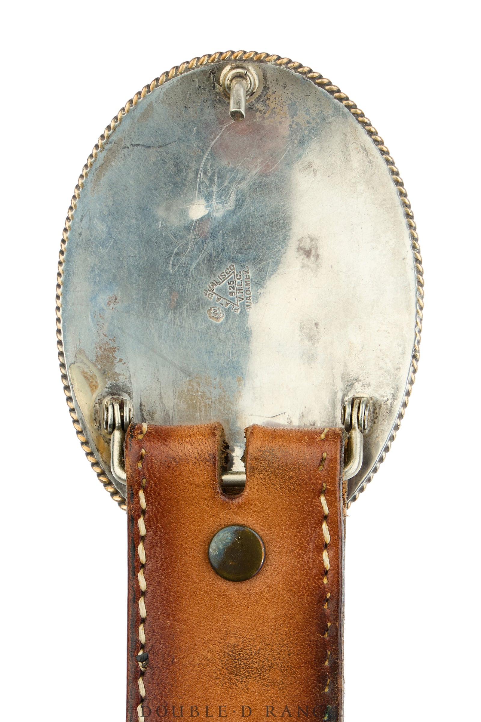 Belt, A Vintage, Buckle, Western, Roping, Sterling Silver, Hallmark, Vintage, 1117