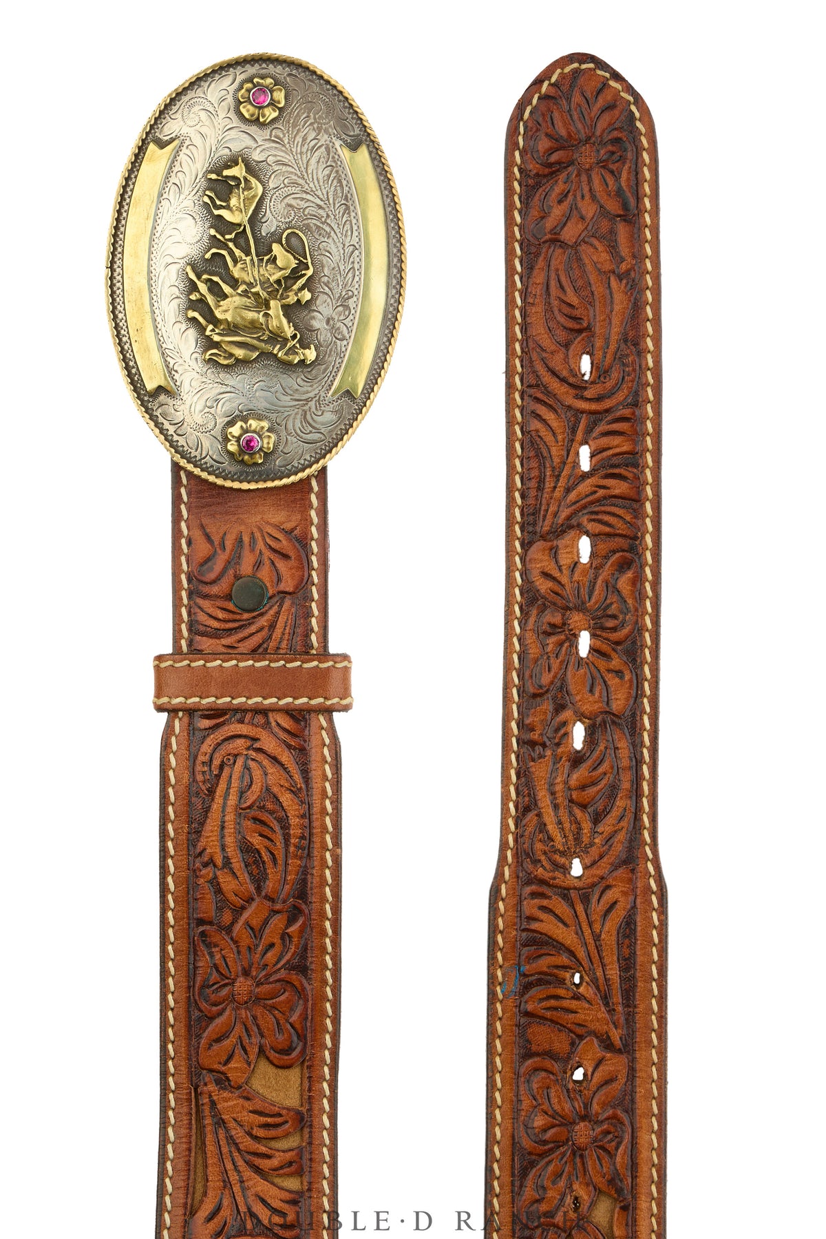 Belt, A Vintage, Buckle, Western, Team Roping, Sterling Silver, Hallmark, Vintage, 1121