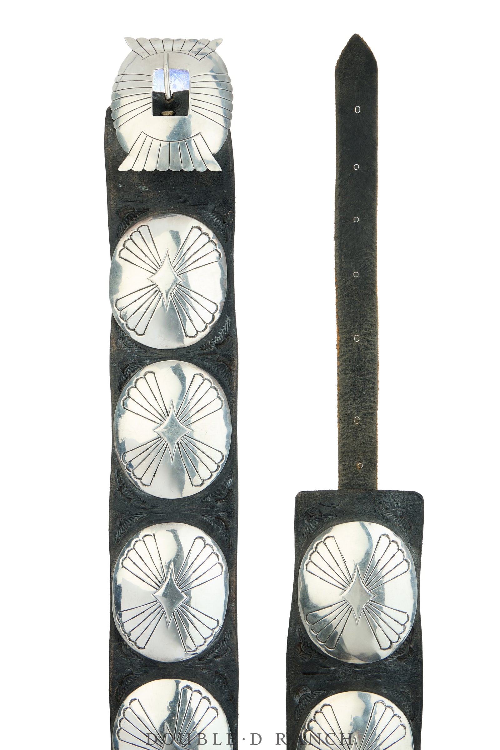 Belt, A Vintage, Concho, Sterling Silver, Estate, Vintage, 1125
