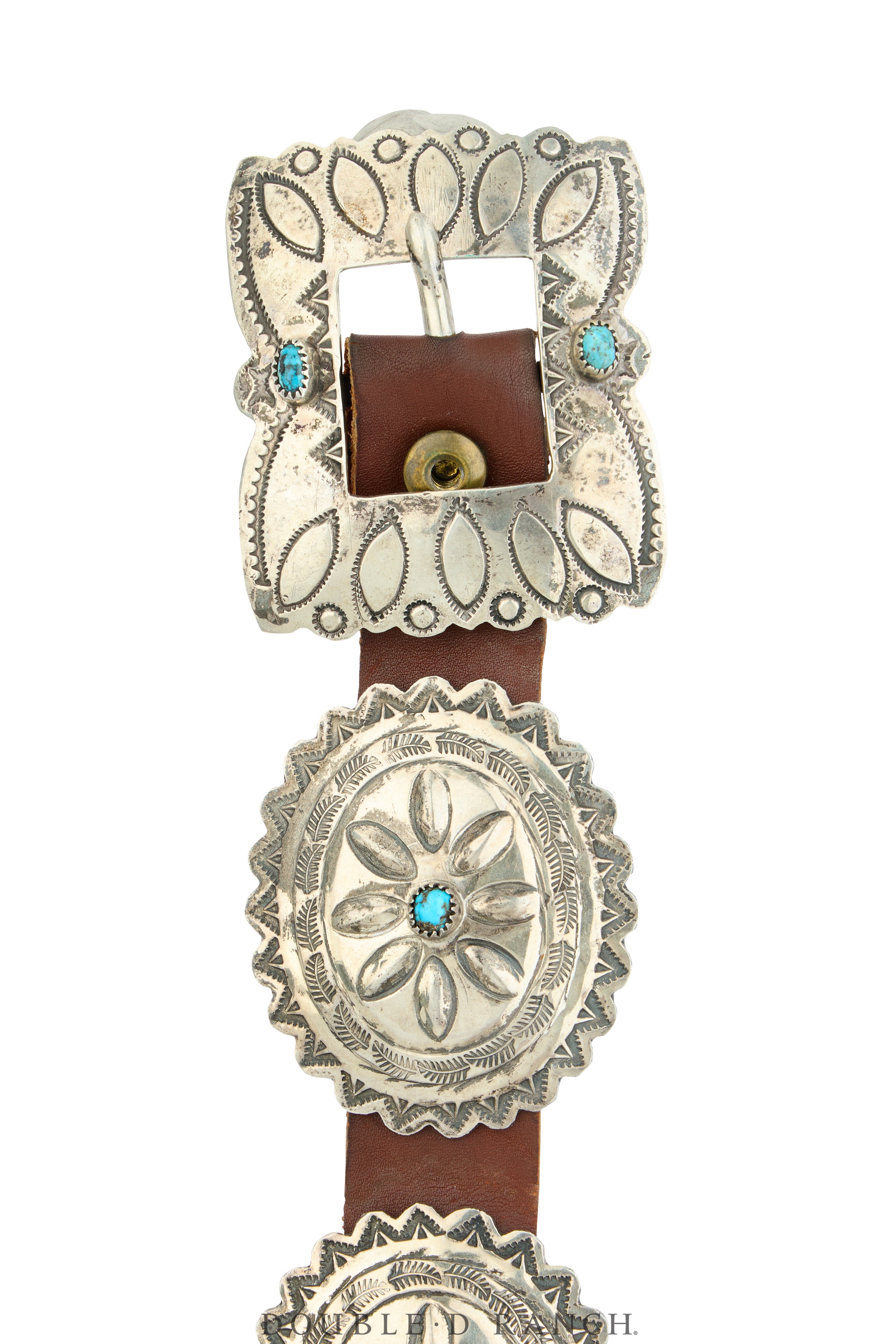 ケ*ン様 GERMANY Vintage Concho Turquoise Be Belt, A Vintage, Concho, Turquoise, Repoussé, Hallmark, Vintage '70s,