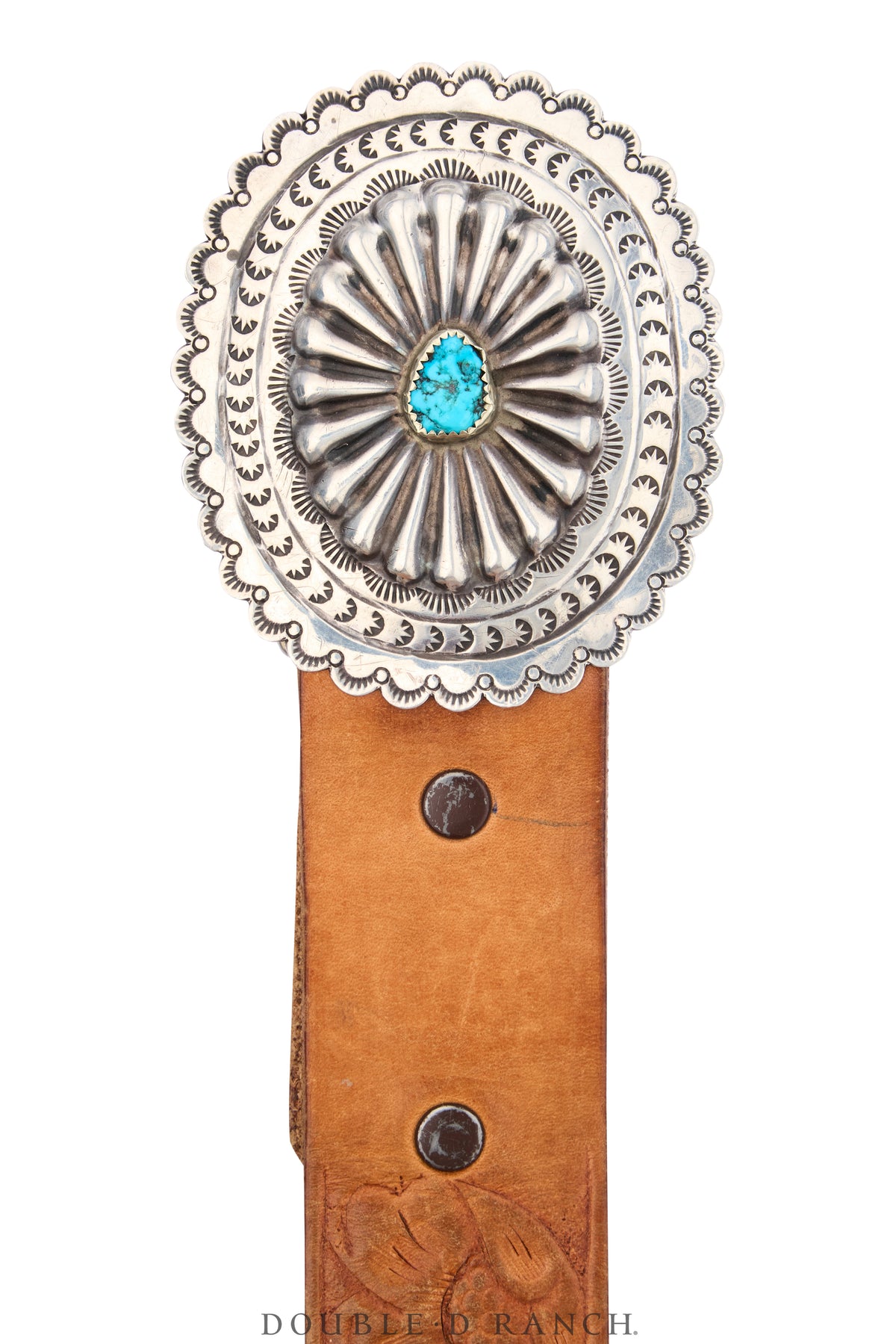 Belt, A Vintage, Buckle, Concho, Turquoise, Sans Hallmark, Vintage, 1147