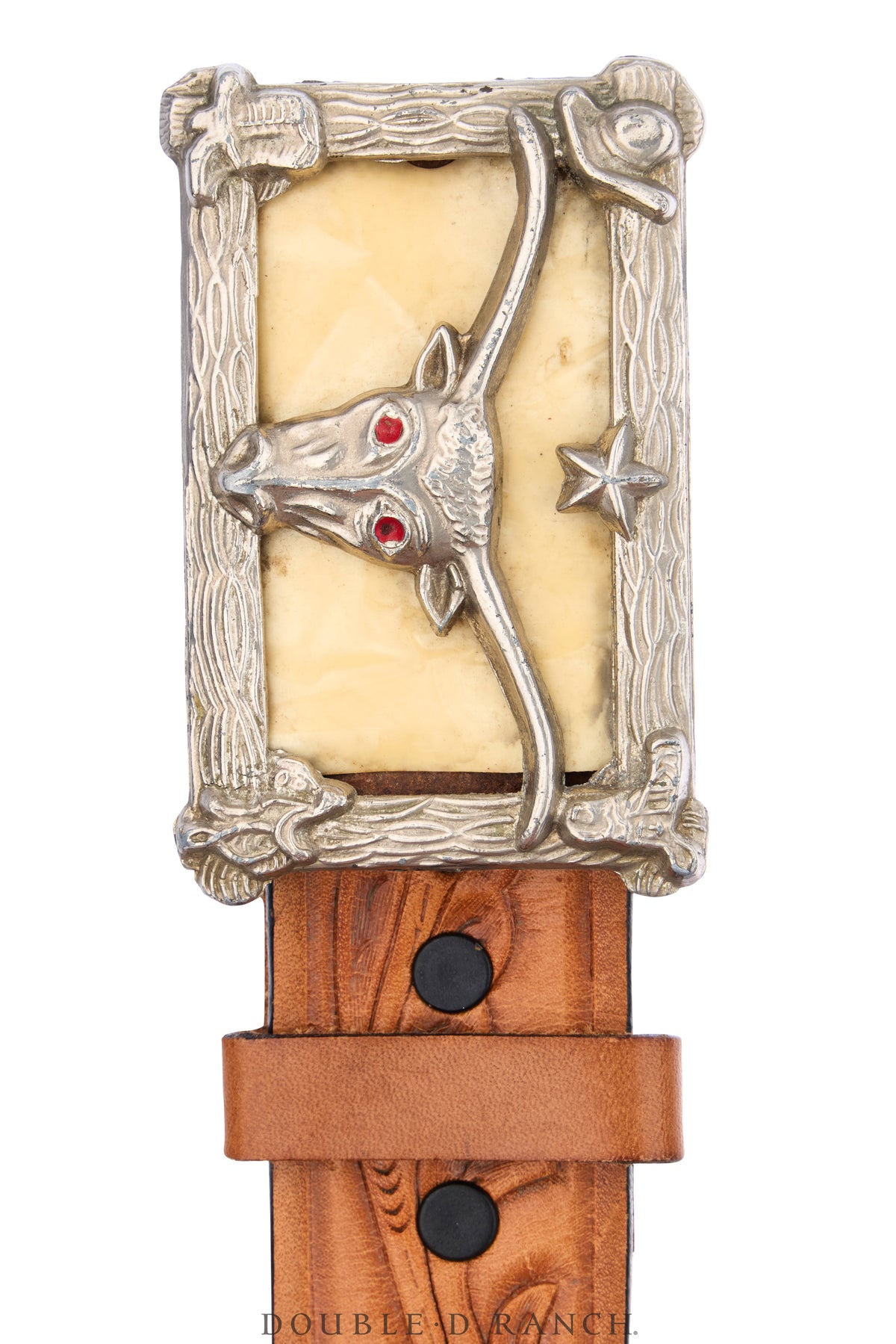 Belt, A Vintage, Buckle, Western Kitsch, Lucite, Longhorn, Vintage, 1149