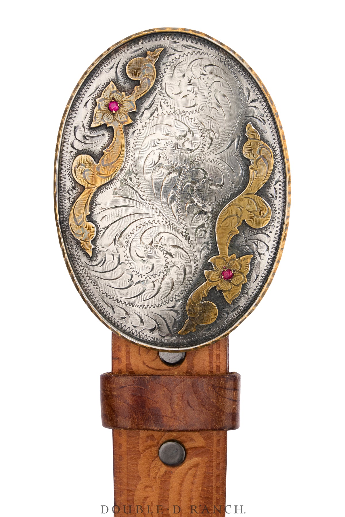 Belt, A Vintage, Buckle, Western, Scrollwork With Stones, Hallmark, Vintage, 1158
