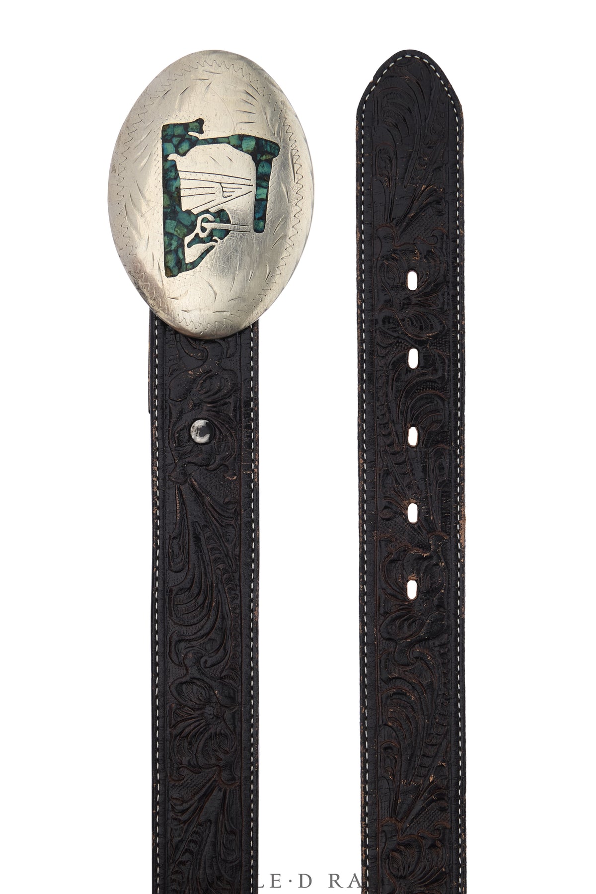 Belt, A Vintage, Buckle, Western, Roughneck Rodeo, Turquoise, Vintage, 1166