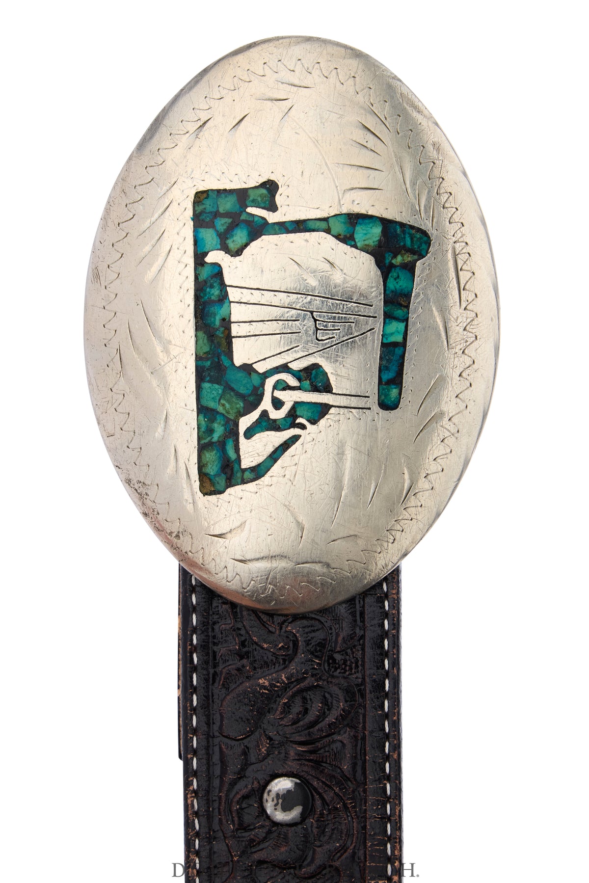 Belt, A Vintage, Buckle, Western, Roughneck Rodeo, Turquoise, Vintage, 1166