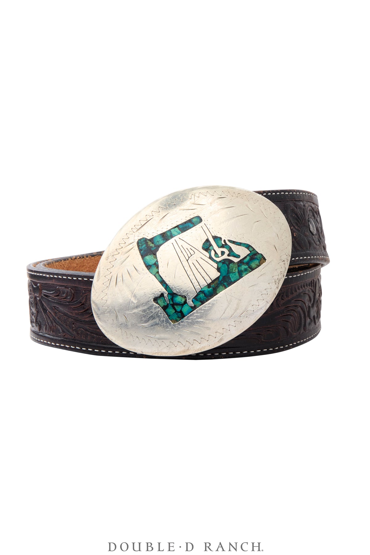 Belt, A Vintage, Buckle, Western, Roughneck Rodeo, Turquoise, Vintage, 1166