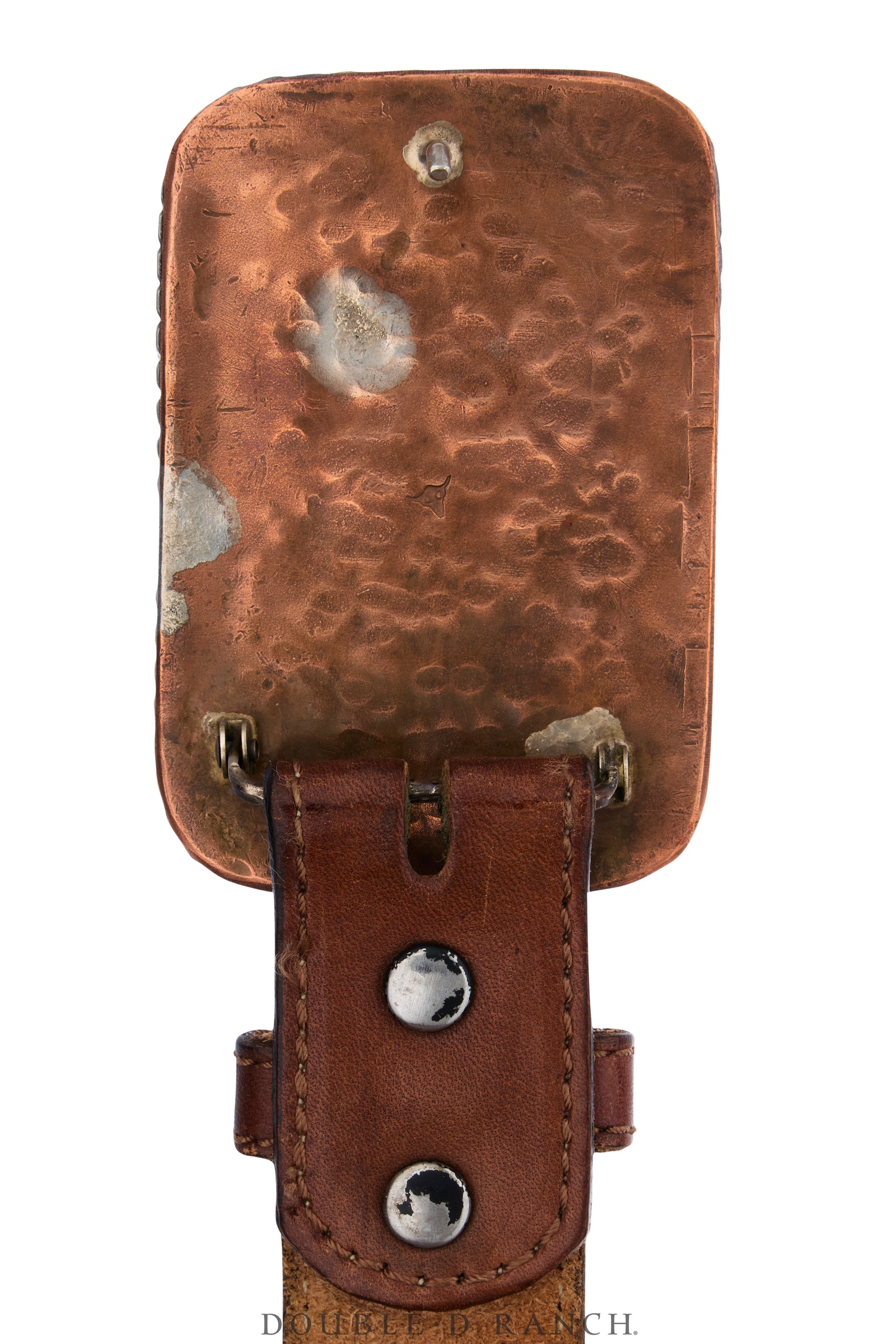 Belt, A Vintage, Buckle, Concho, Turquoise, Sterling Silver & Copper, Unique, Vintage, 1187